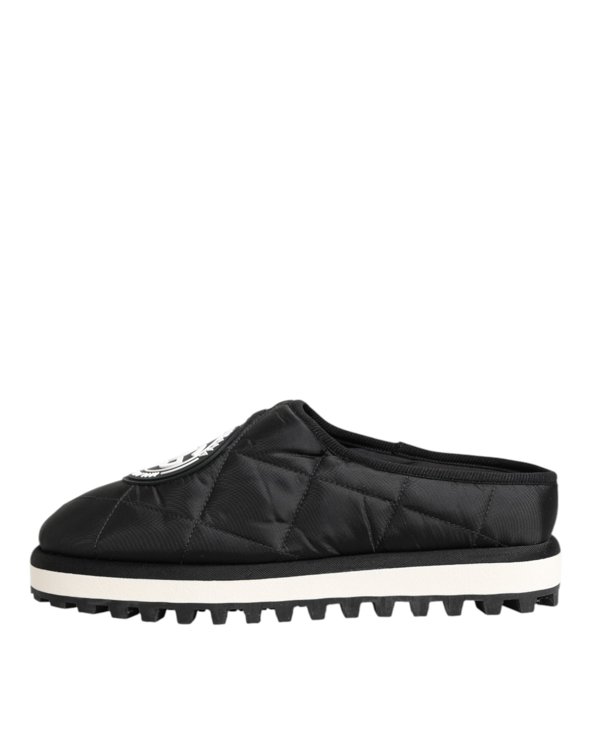 Dolce & Gabbana Schwarz Nylon Low Top Slip On Sneaker Schuhe