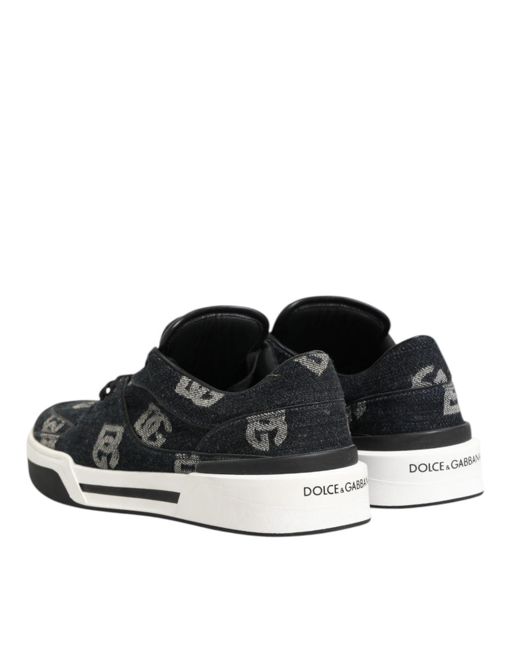 Dolce & Gabbana Blau Baumwolle Denim Logo Low Top Sneakers Schuhe
