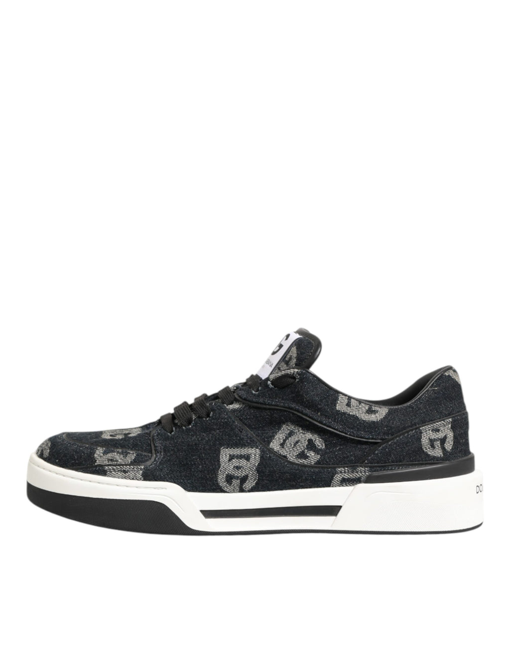 Dolce & Gabbana Blau Baumwolle Denim Logo Low Top Sneakers Schuhe