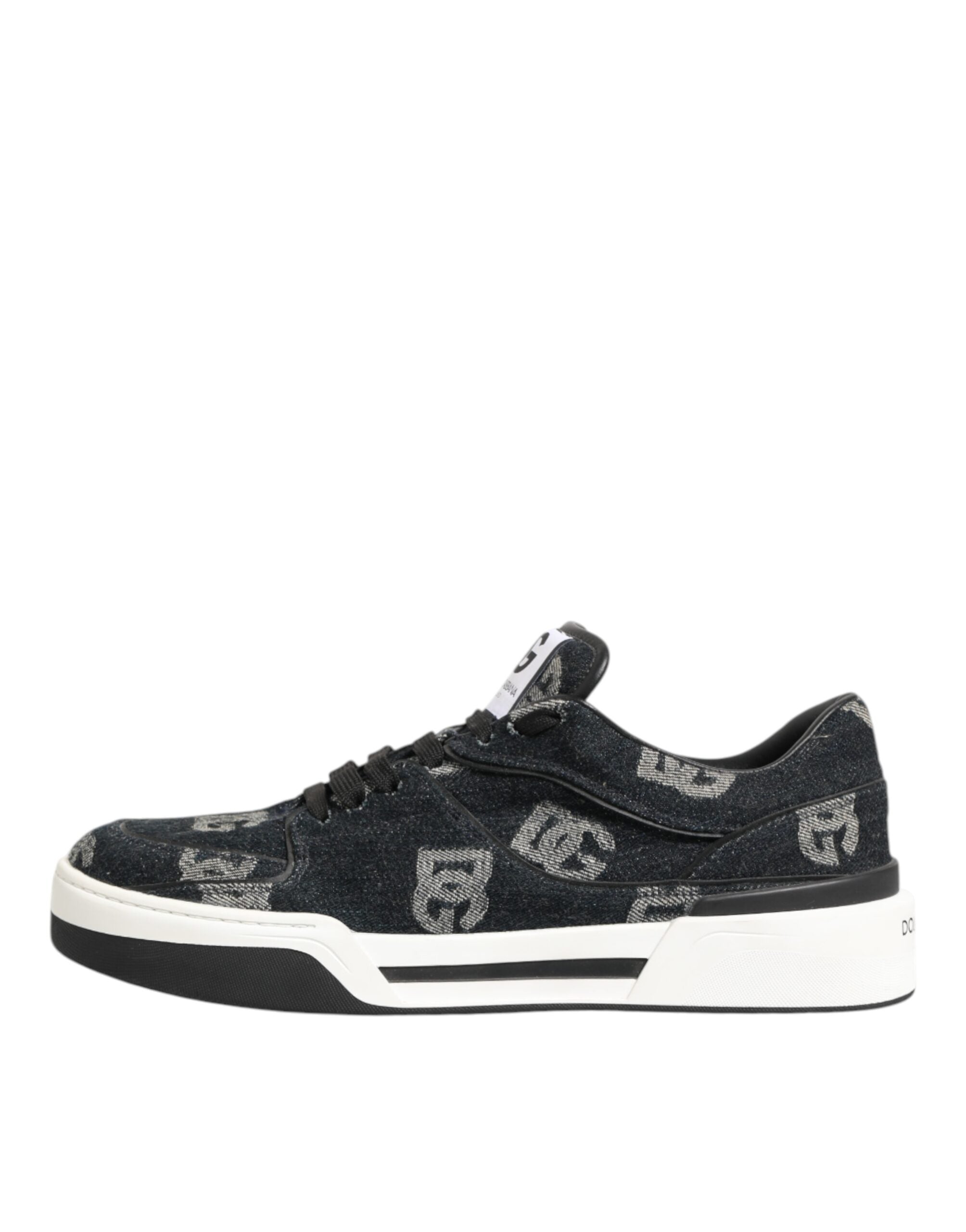 Dolce & Gabbana Blau Baumwolle Denim Logo Low Top Sneakers Schuhe