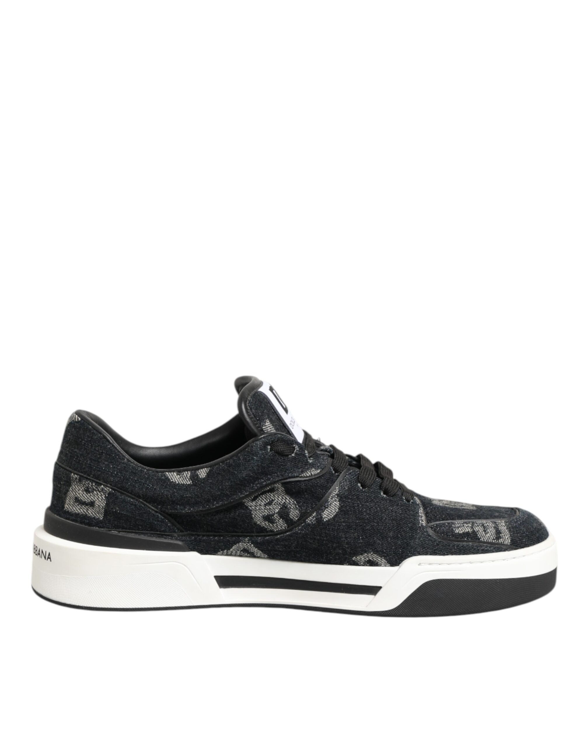 Dolce & Gabbana Blau Baumwolle Denim Logo Low Top Sneakers Schuhe