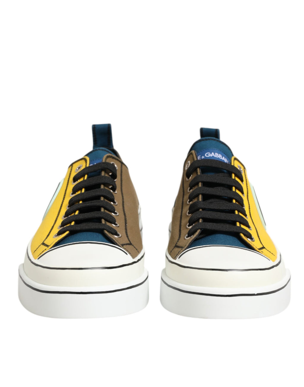 Dolce & Gabbana Multicolor Baumwolle Logo Low Top Sneakers Schuhe