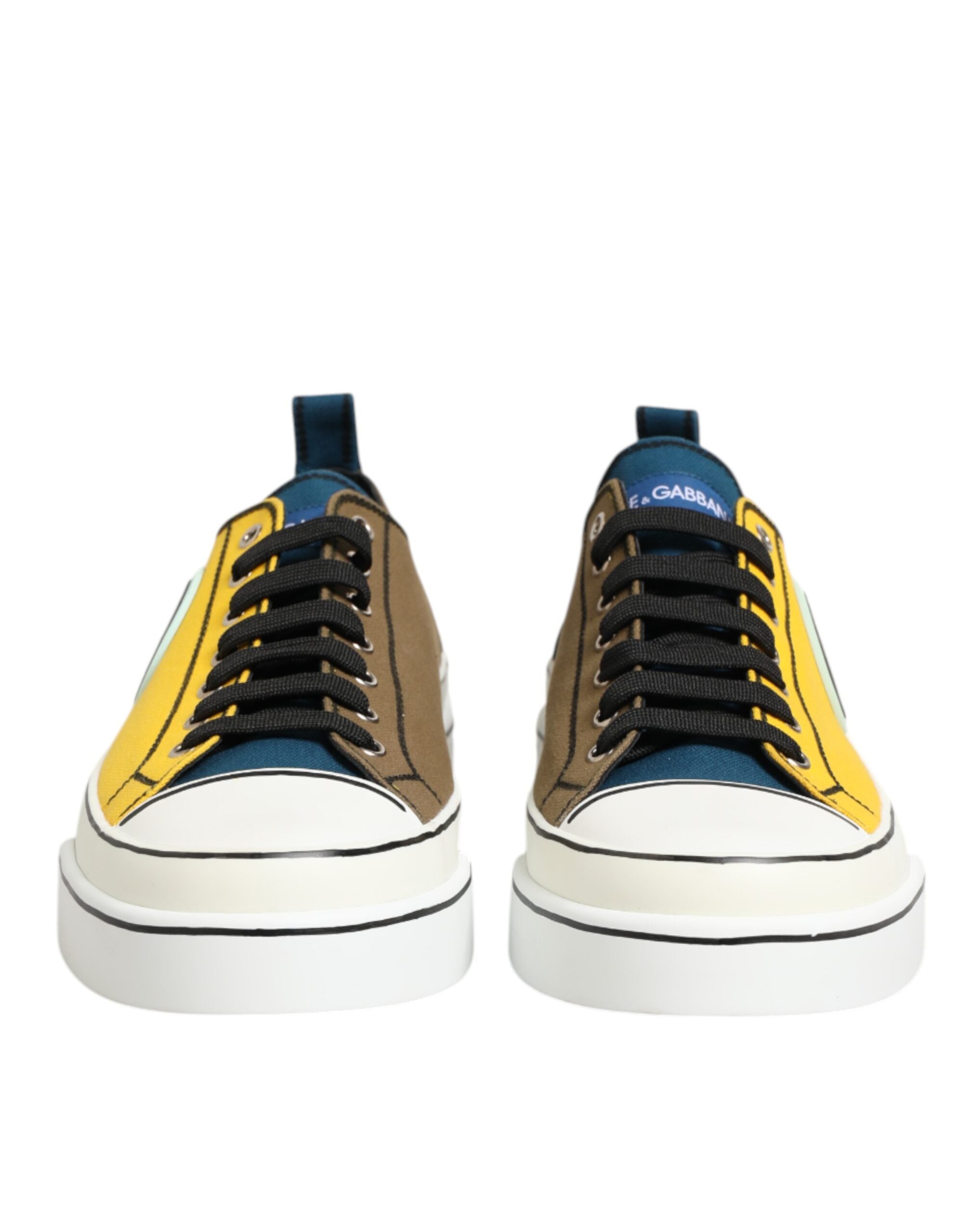 Dolce & Gabbana Multicolor Baumwolle Logo Low Top Sneakers Schuhe