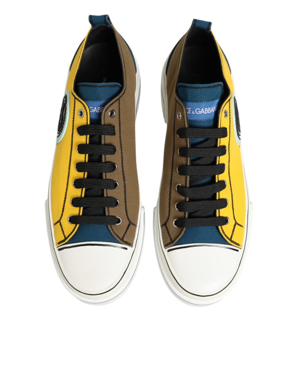 Dolce & Gabbana Multicolor Baumwolle Logo Low Top Sneakers Schuhe