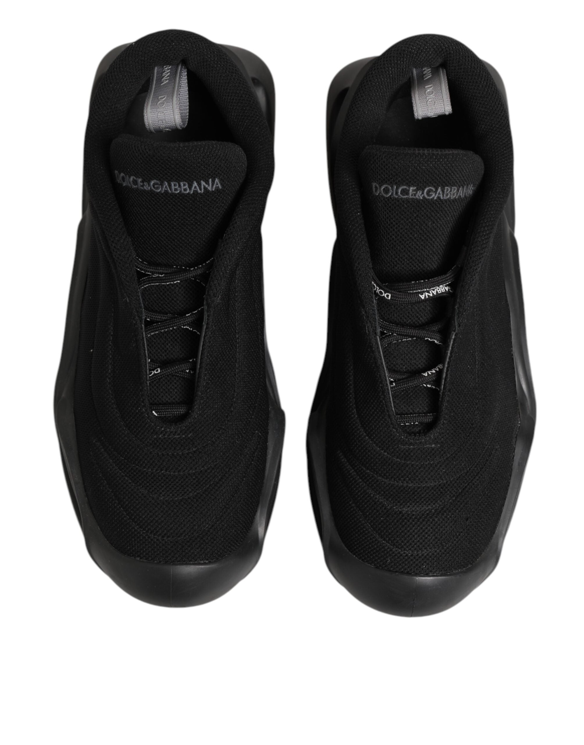 Dolce & Gabbana Schwarz Lace Up Wave Low Top Männer Sneaker Schuhe