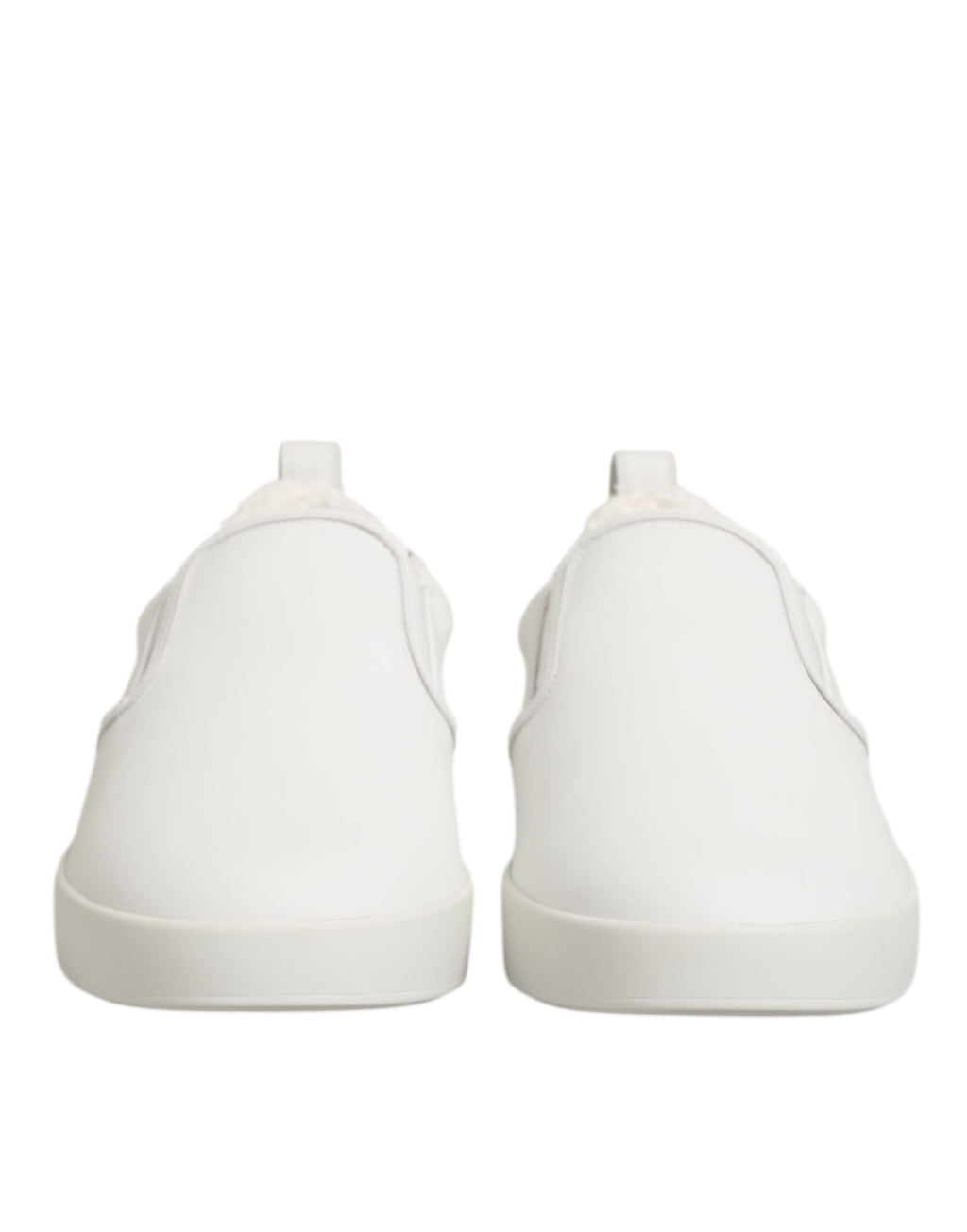 Dolce & Gabbana Weiß Leder Low Top Slip On Turnschuhe Schuhe