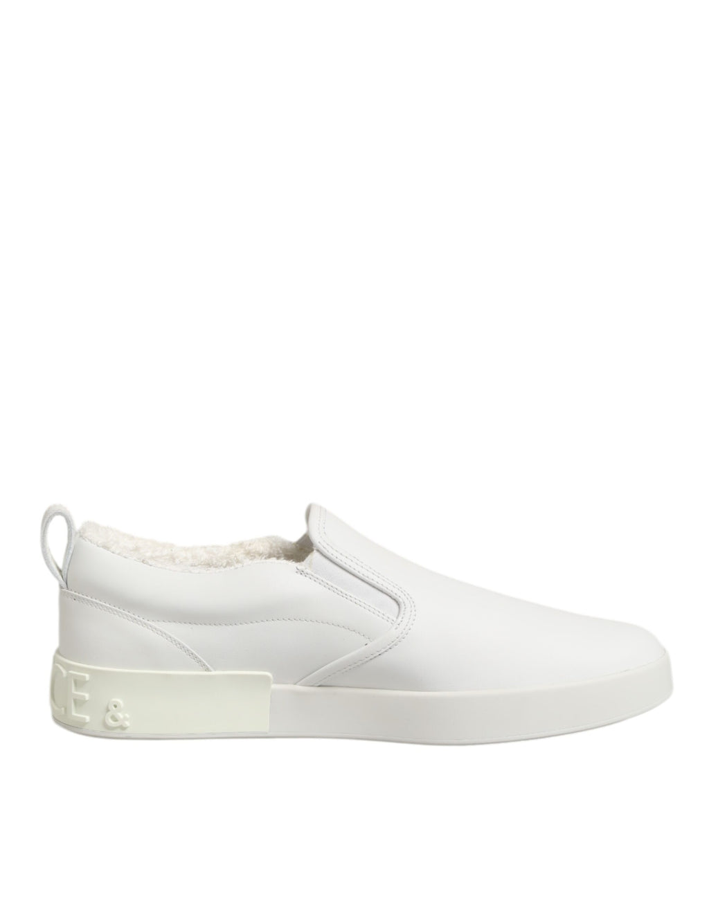 Dolce & Gabbana Weiß Leder Low Top Slip On Turnschuhe Schuhe
