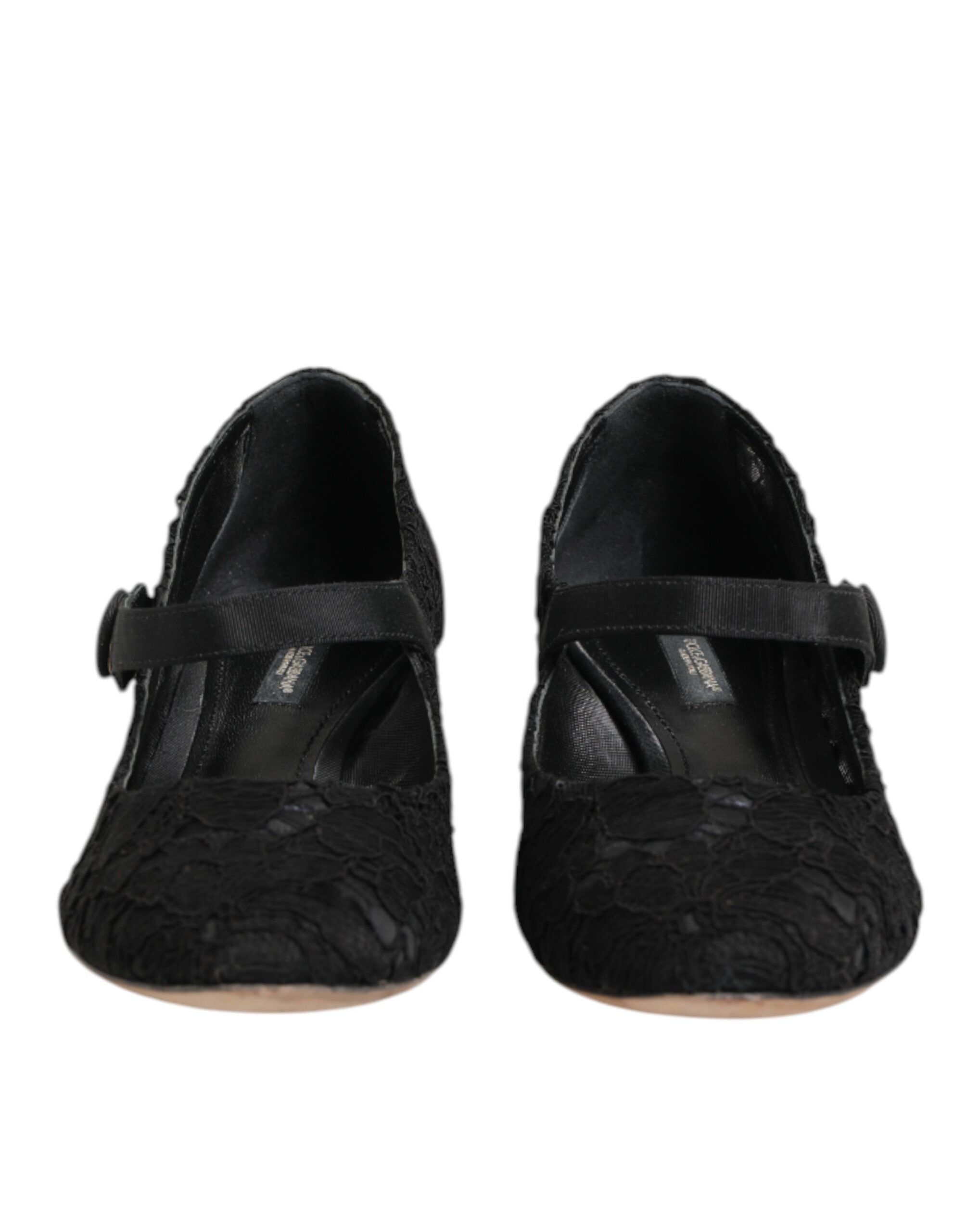 Dolce & Gabbana Schwarz Vally Taormina Floral Spitze Pumps Schuhe