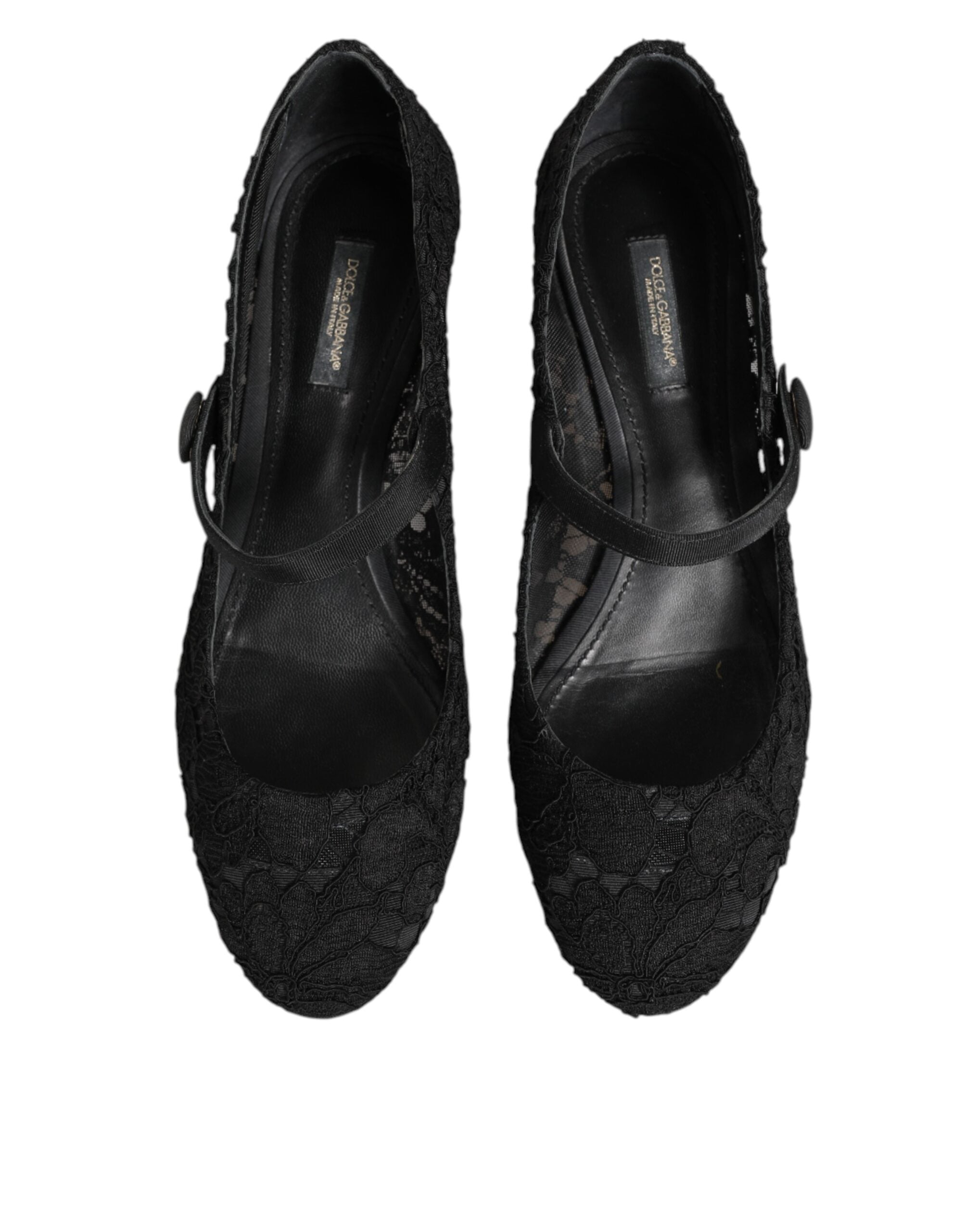 Dolce & Gabbana Schwarz Vally Taormina Floral Spitze Pumps Schuhe