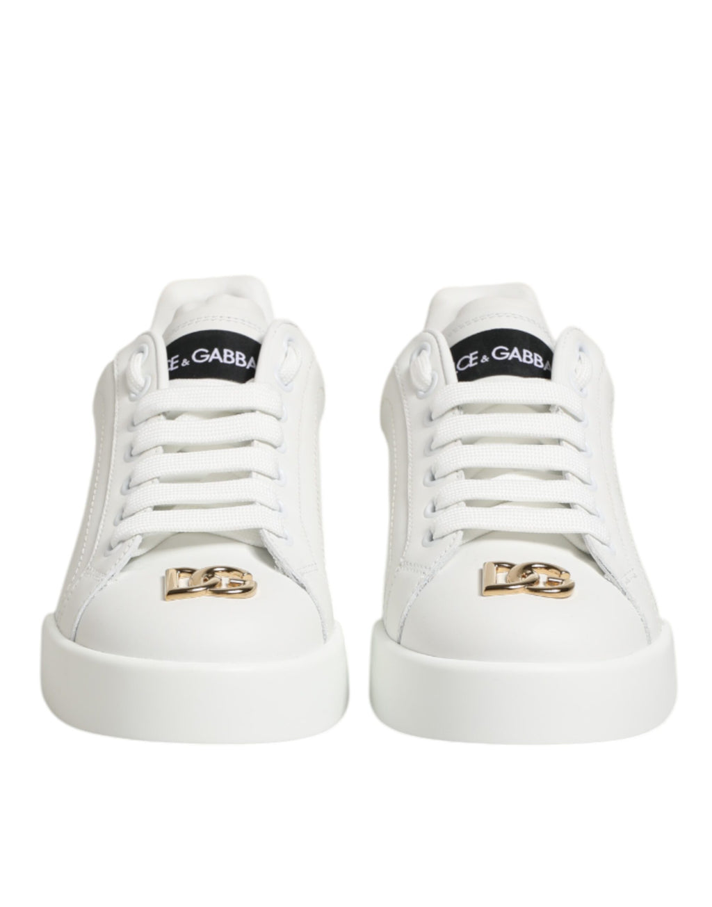 Dolce & Gabbana Weiß DG Leder Low Top Sneakers Schuhe