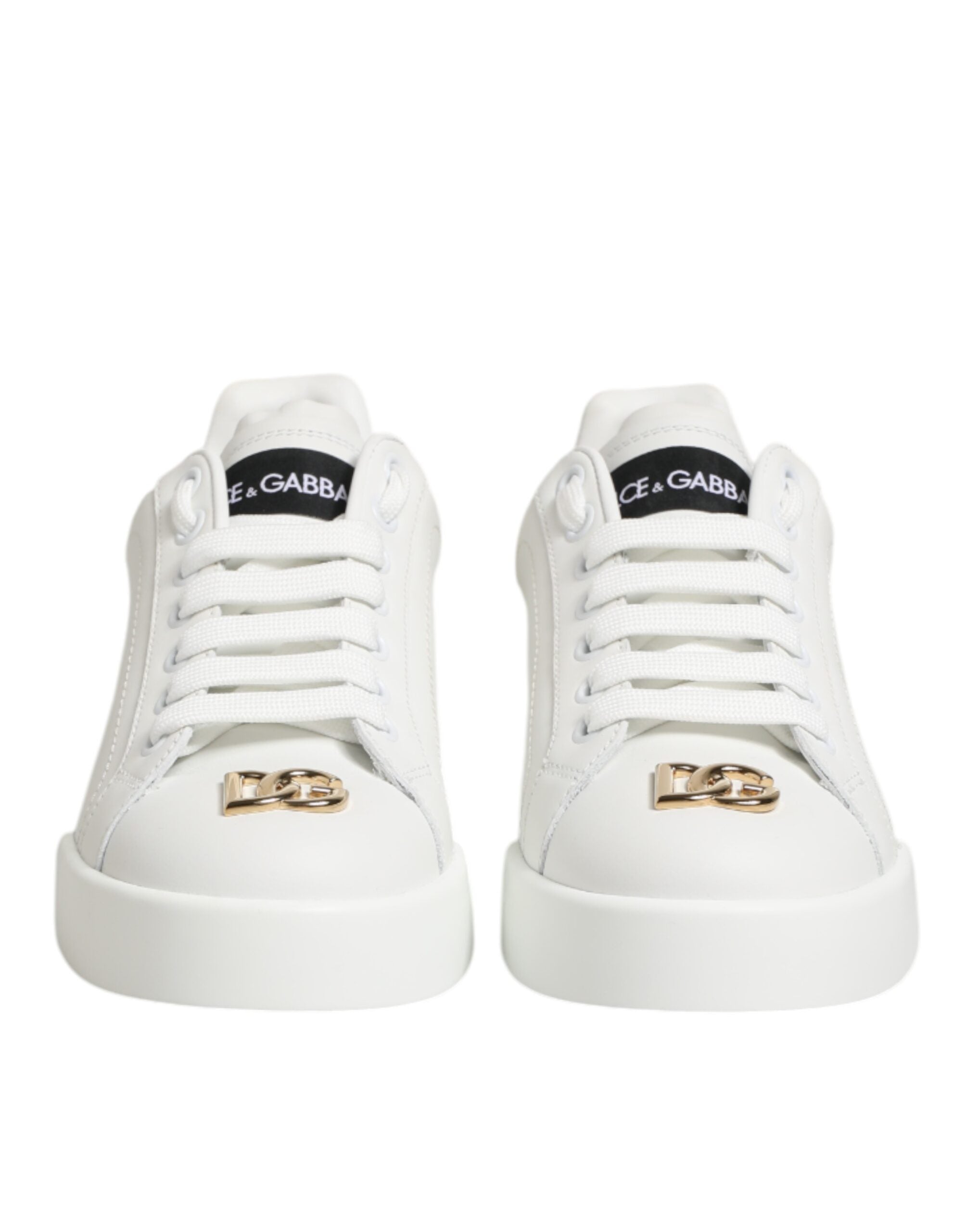 Dolce & Gabbana Weiß DG Leder Low Top Sneakers Schuhe