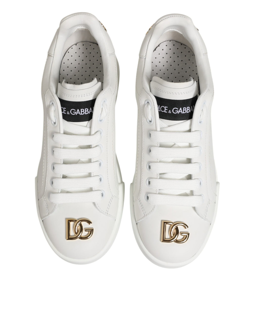Dolce & Gabbana Weiß DG Leder Low Top Sneakers Schuhe