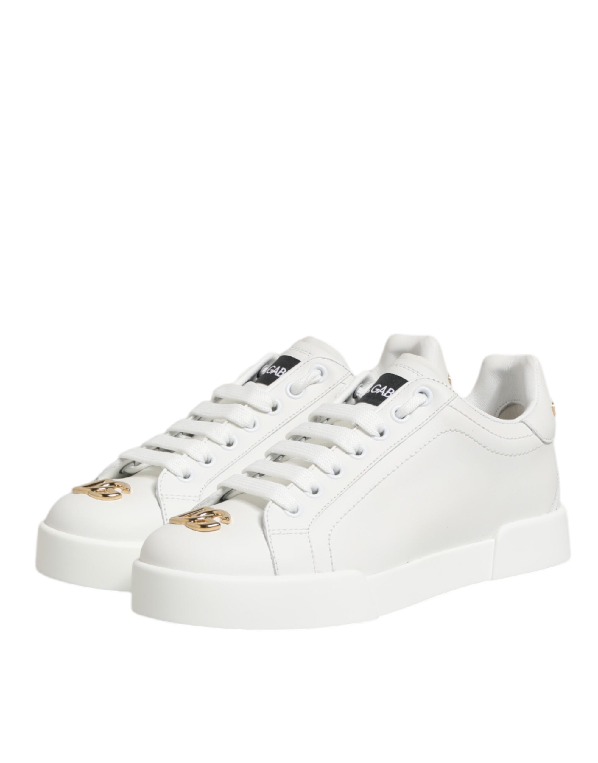 Dolce & Gabbana Weiß DG Leder Low Top Sneakers Schuhe