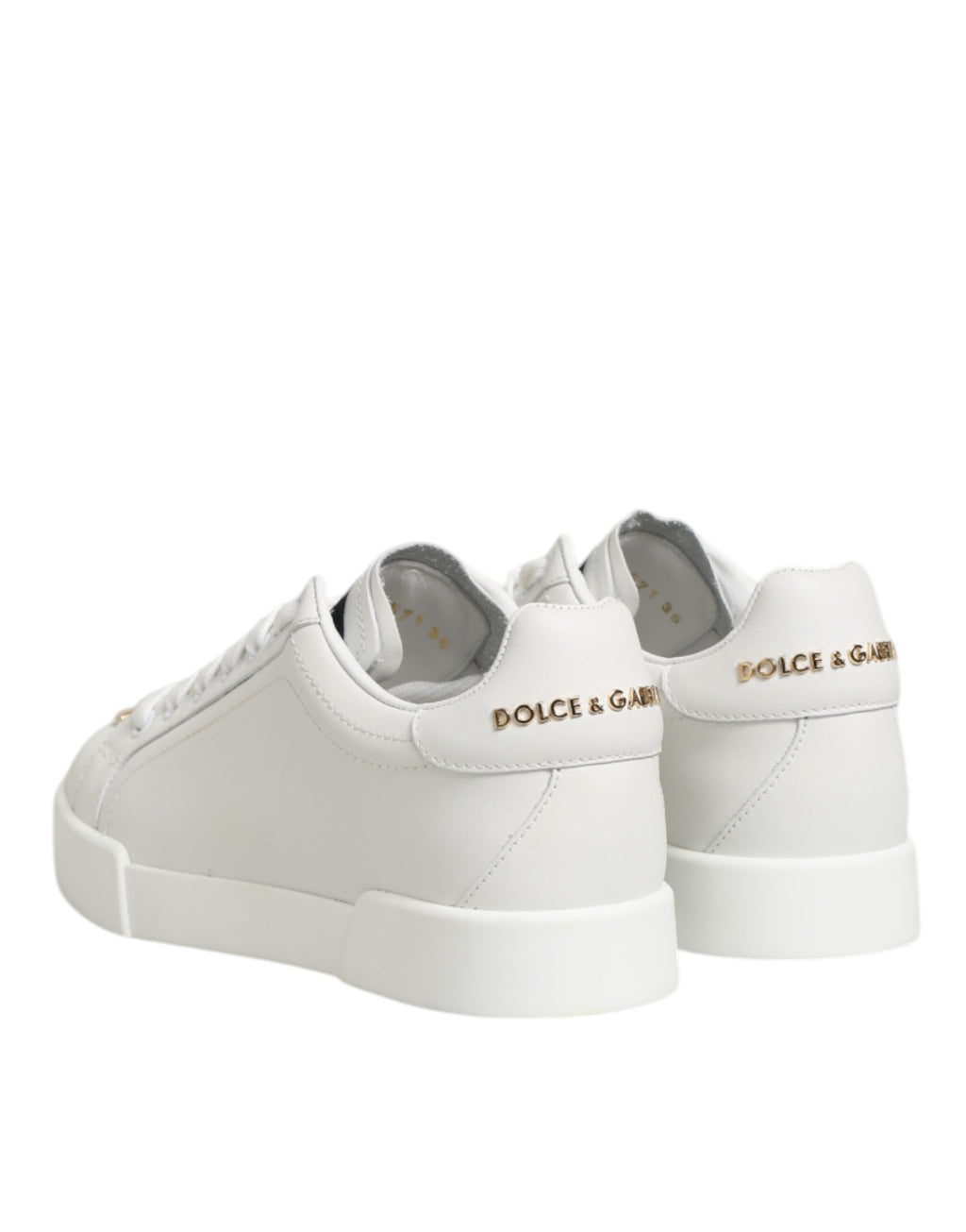 Dolce & Gabbana Weiß DG Leder Low Top Sneakers Schuhe