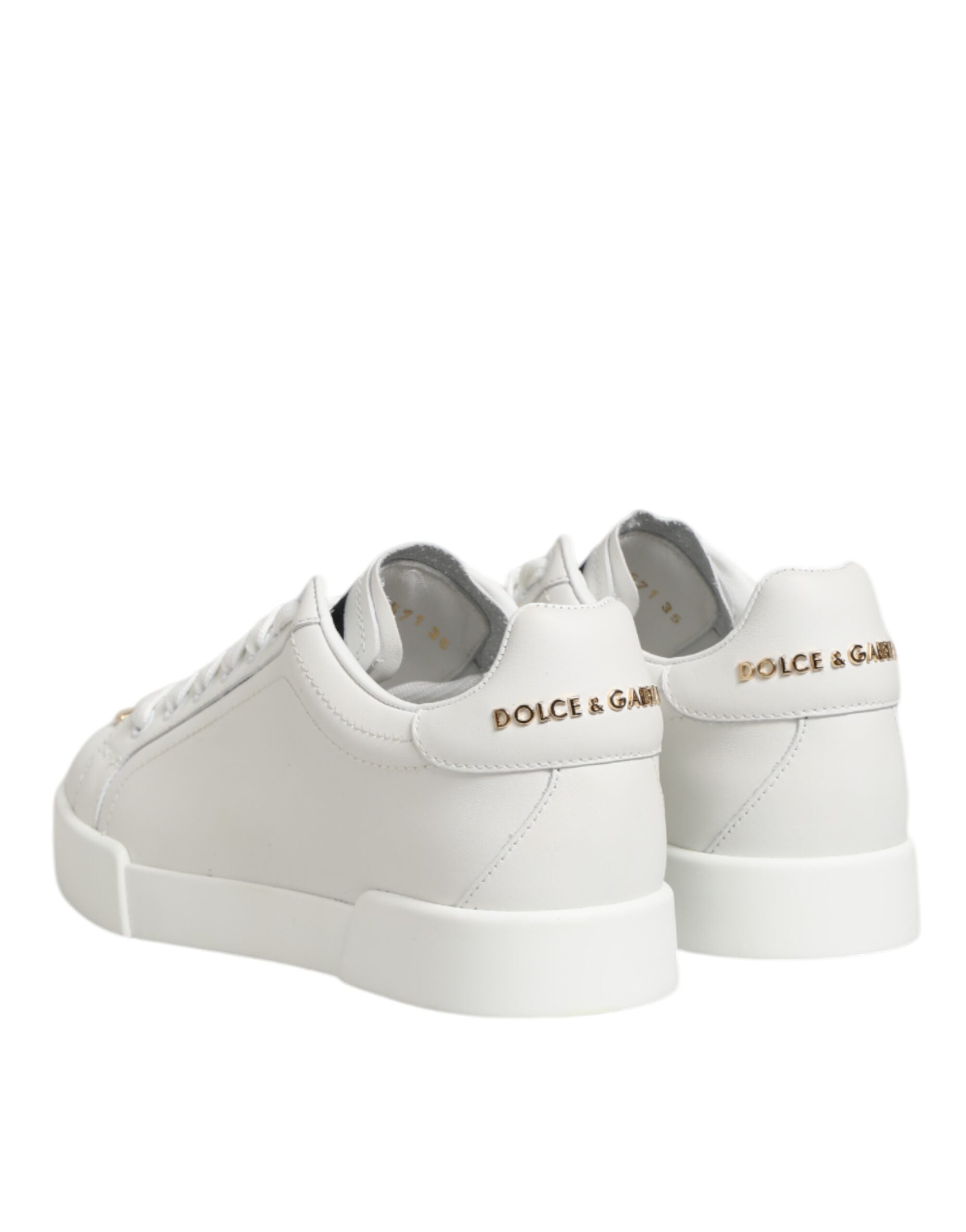 Dolce & Gabbana Weiß DG Leder Low Top Sneakers Schuhe