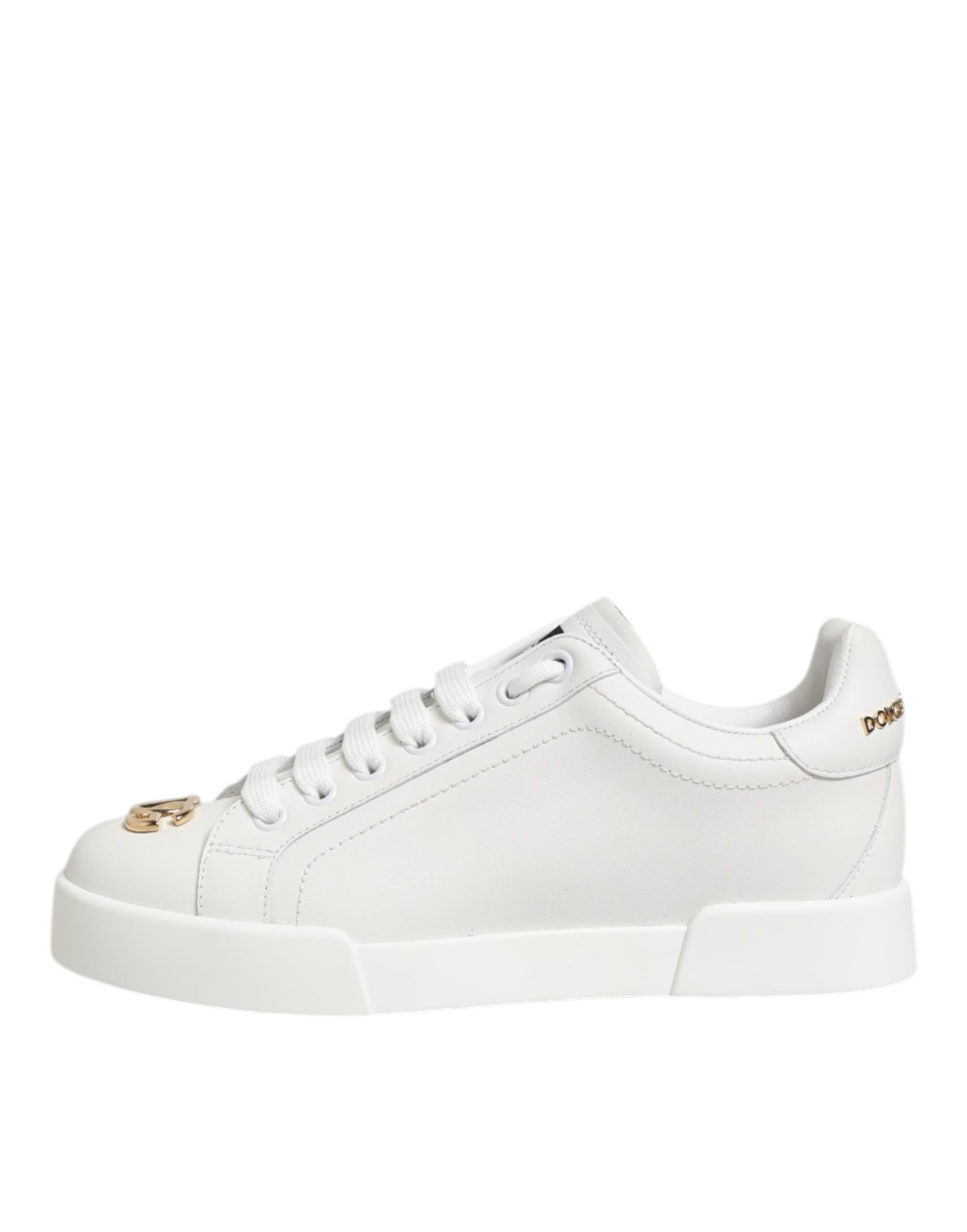 Dolce & Gabbana Weiß DG Leder Low Top Sneakers Schuhe