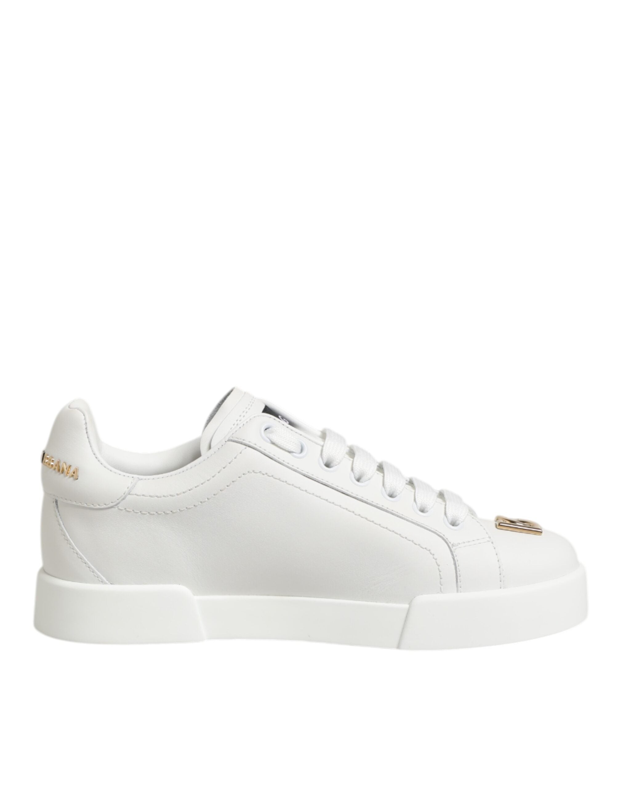 Dolce & Gabbana Weiß DG Leder Low Top Sneakers Schuhe