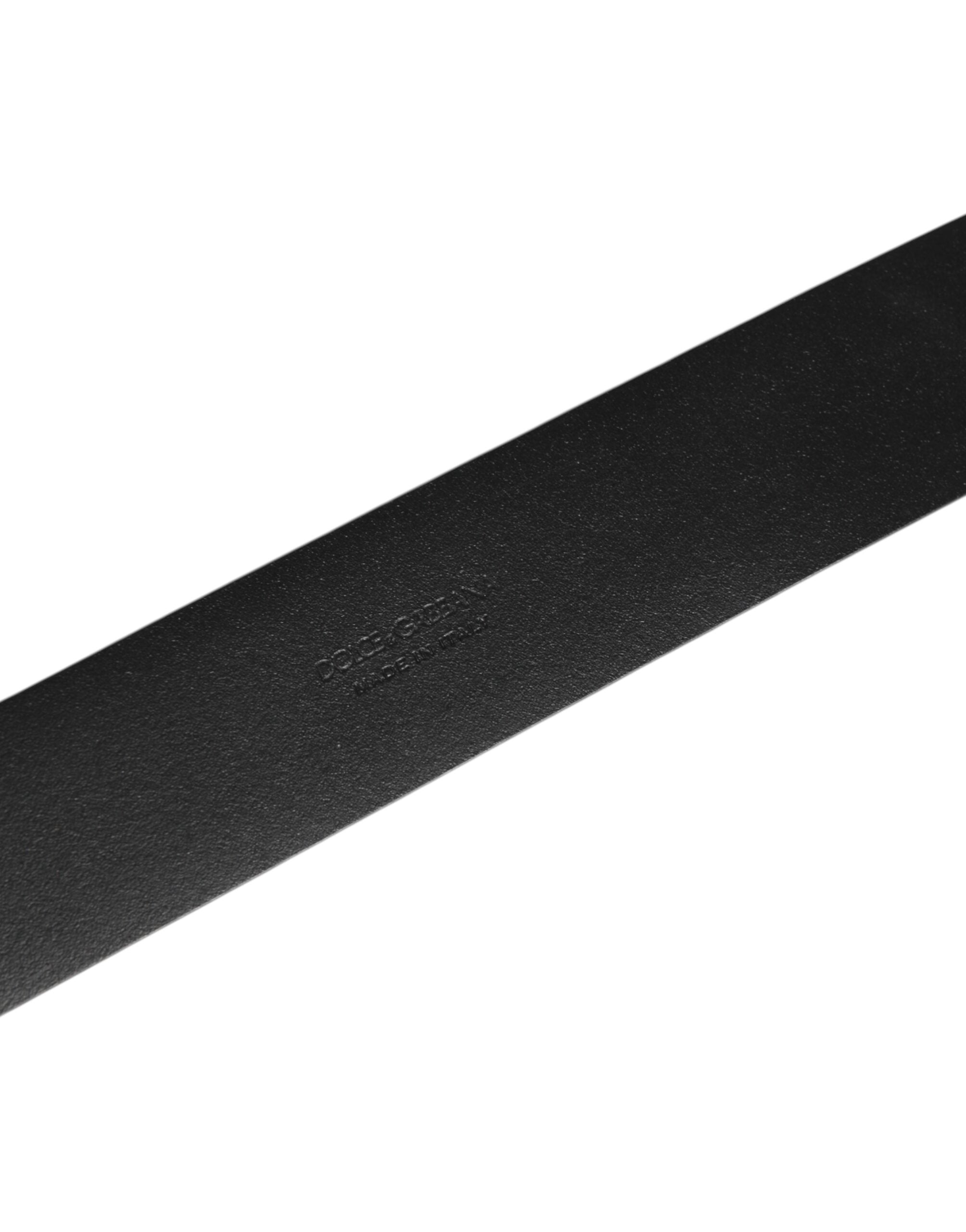 Dolce & Gabbana Braunes Leder Seitenringe Messing Schnalle Gürtel