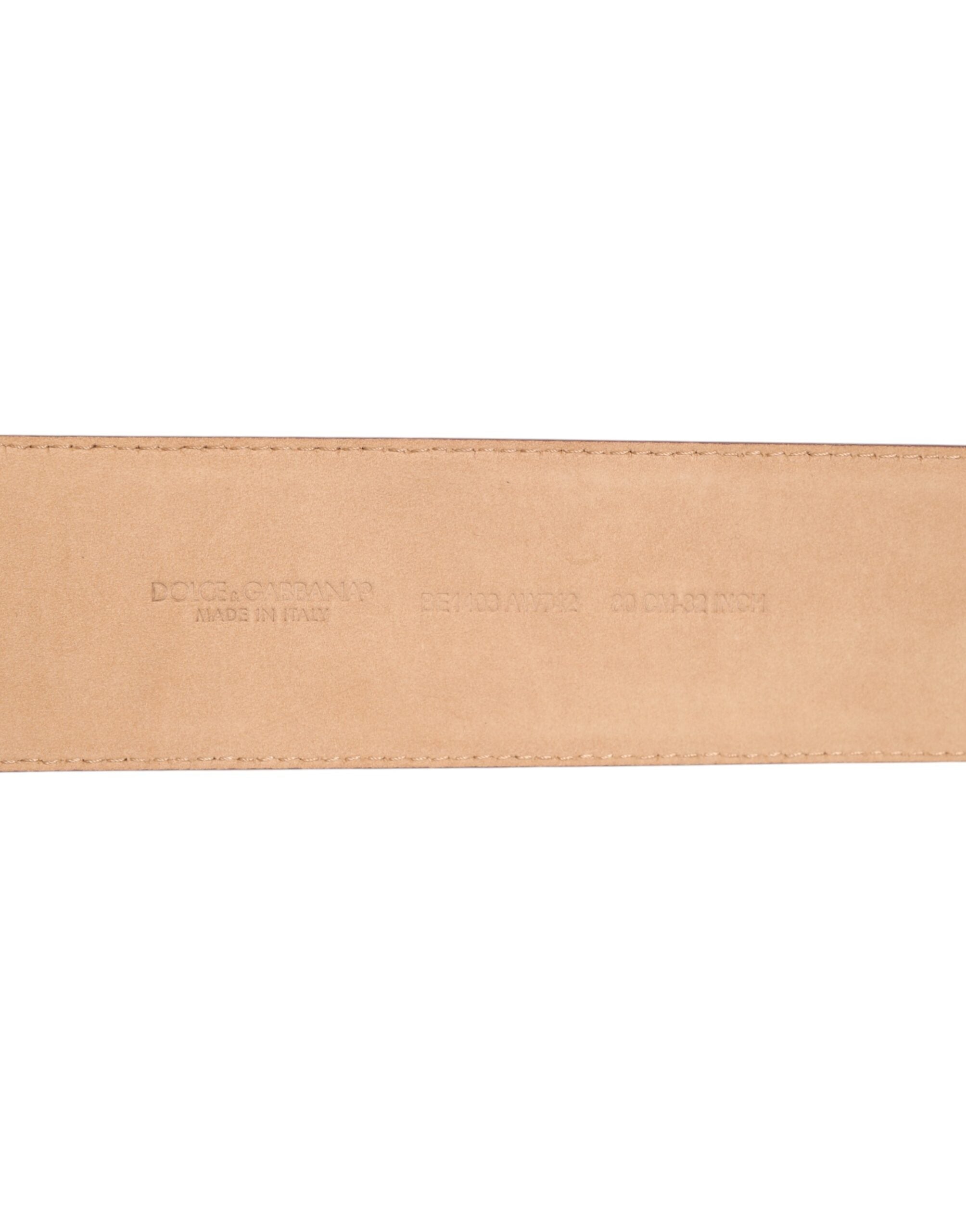 Dolce & Gabbana Burgunderfarbener Ledergürtel mit goldener Metallschnalle für Frauen