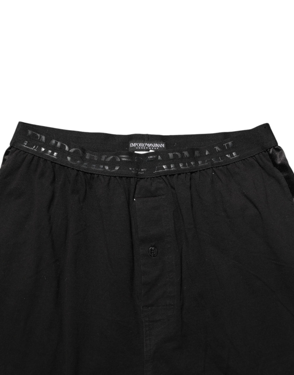 Emporio Armani Schwarze Hose mit Logo-Bund aus Baumwollmischung