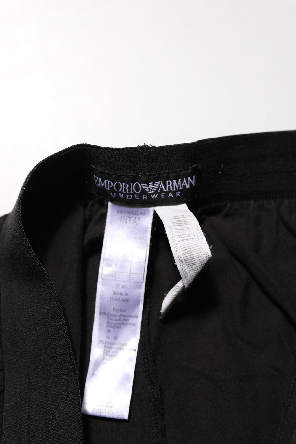 Emporio Armani Schwarze Hose mit Logo-Bund aus Baumwollmischung