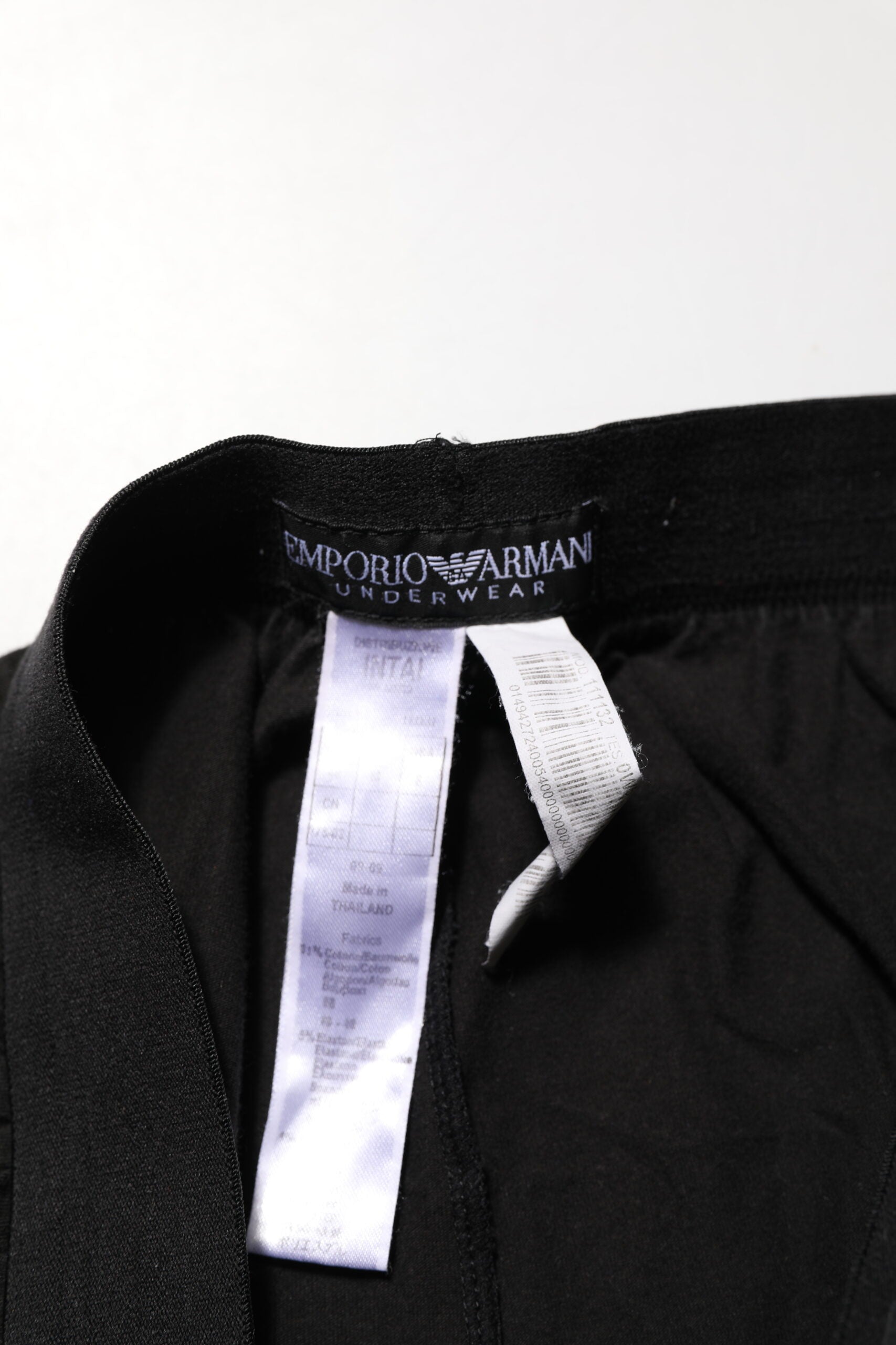 Emporio Armani Schwarze Hose mit Logo-Bund aus Baumwollmischung