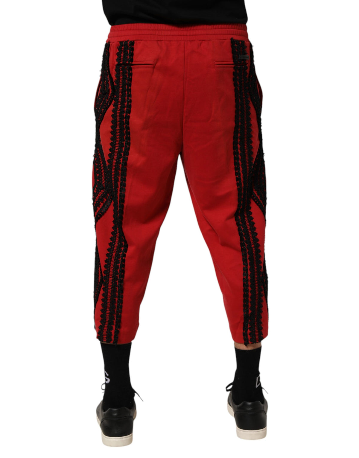 Dolce & Gabbana Rode Geborduurde Casual Cropped Broek