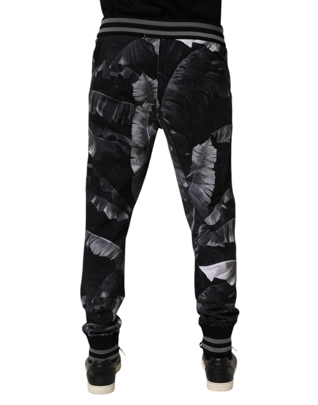 Dolce & Gabbana Schwarze Banana Leaf Baumwoll-Jogginghose