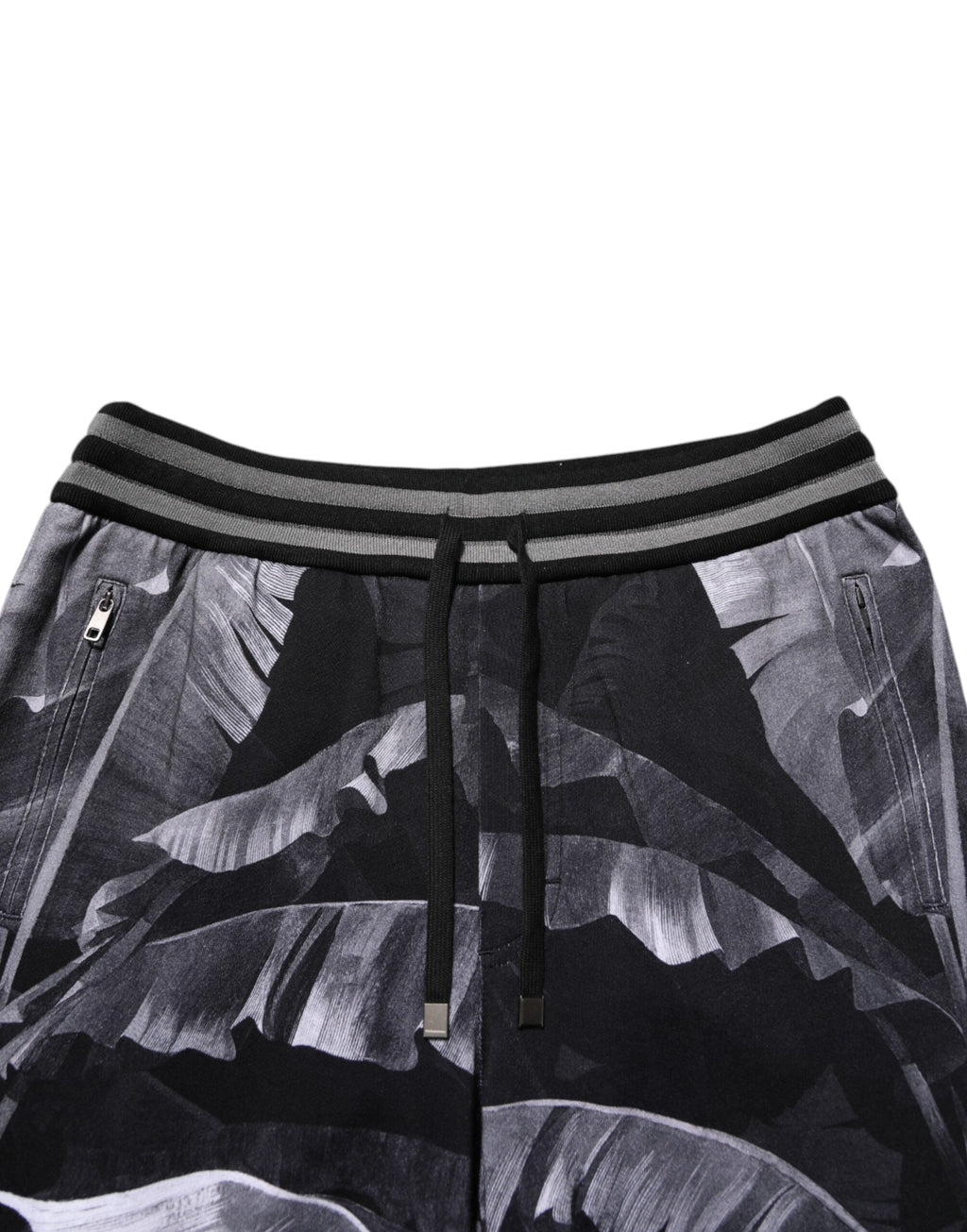 Dolce & Gabbana Schwarze Banana Leaf Baumwoll-Jogginghose