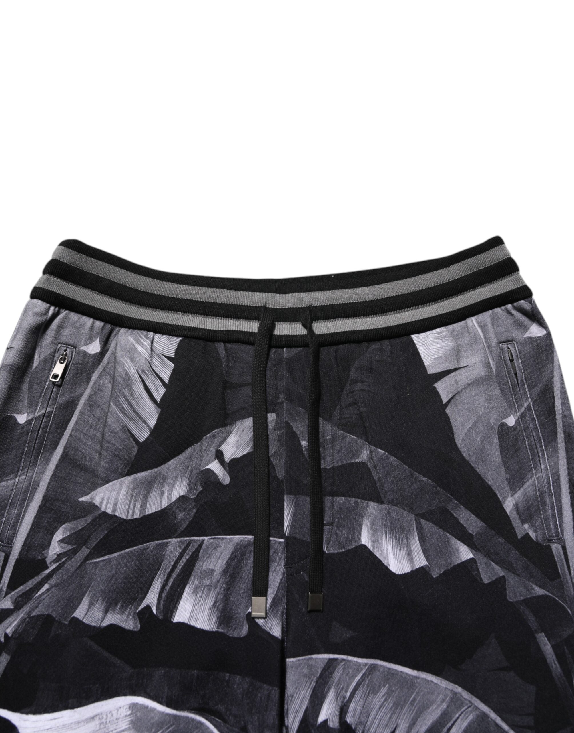 Dolce & Gabbana Schwarze Banana Leaf Baumwoll-Jogginghose