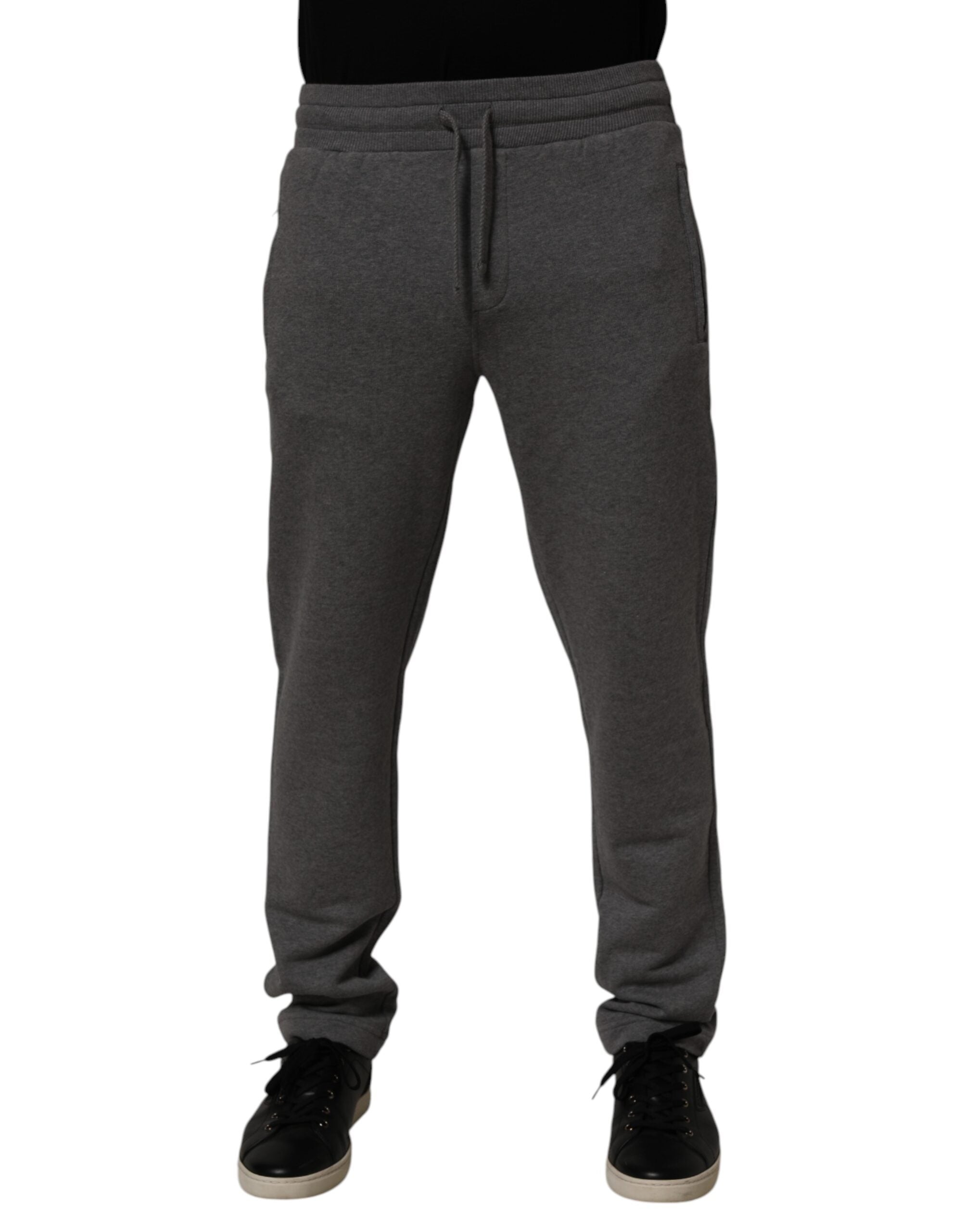 Dolce & Gabbana Graue Baumwoll-Jogger-Sweatpants Hosenhosen