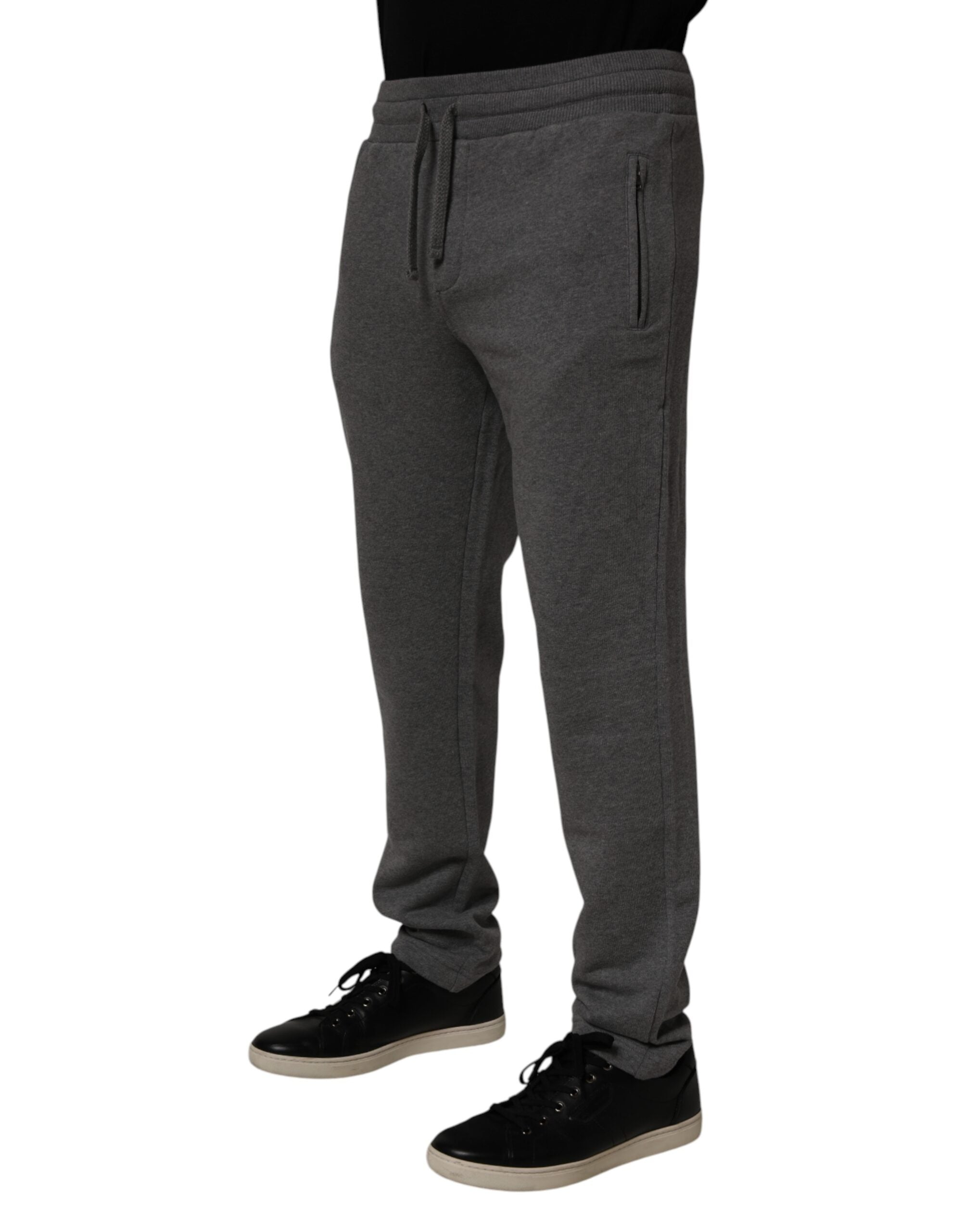 Dolce & Gabbana Graue Baumwoll-Jogger-Sweatpants Hosenhosen