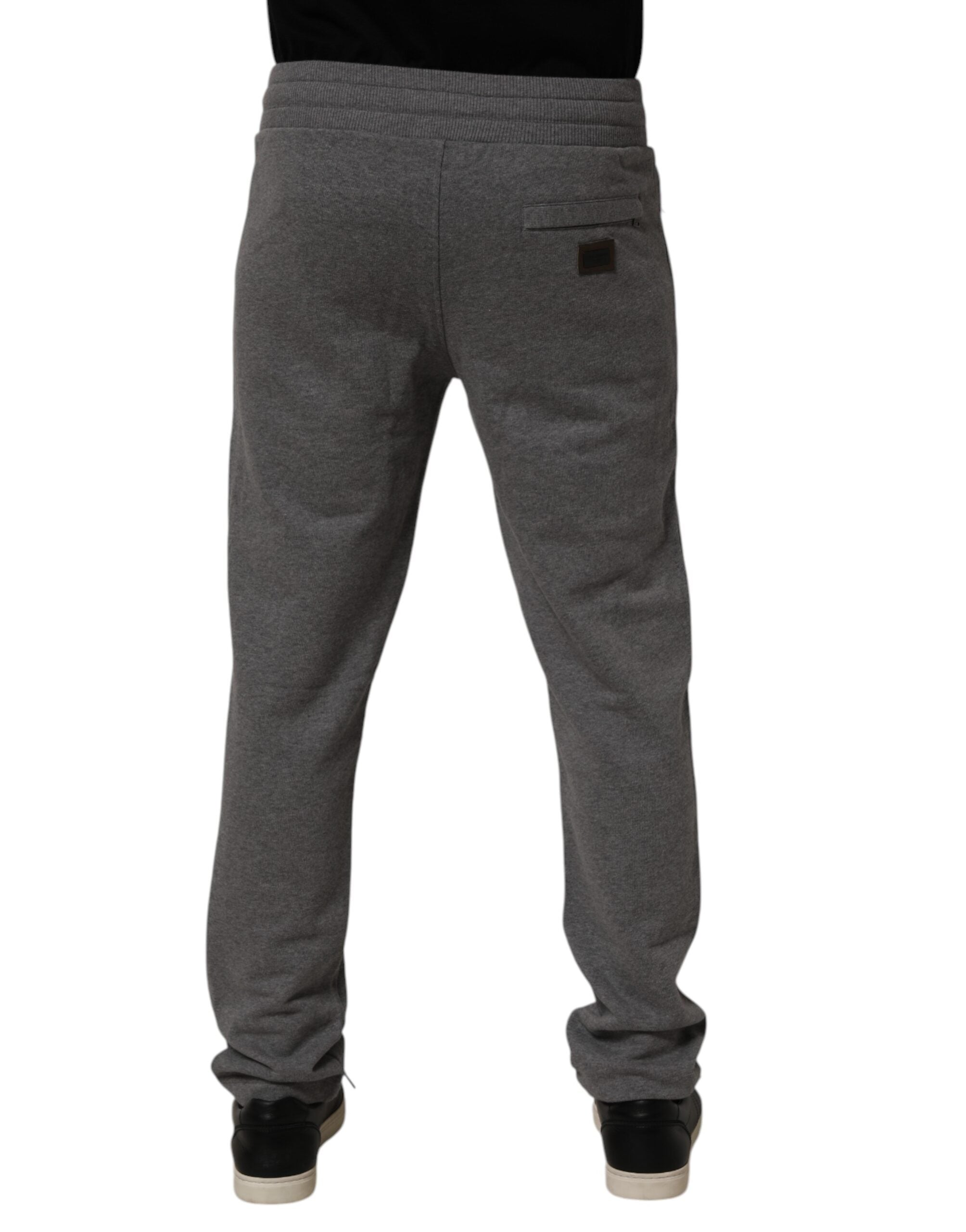 Dolce & Gabbana Graue Baumwoll-Jogger-Sweatpants Hosenhosen