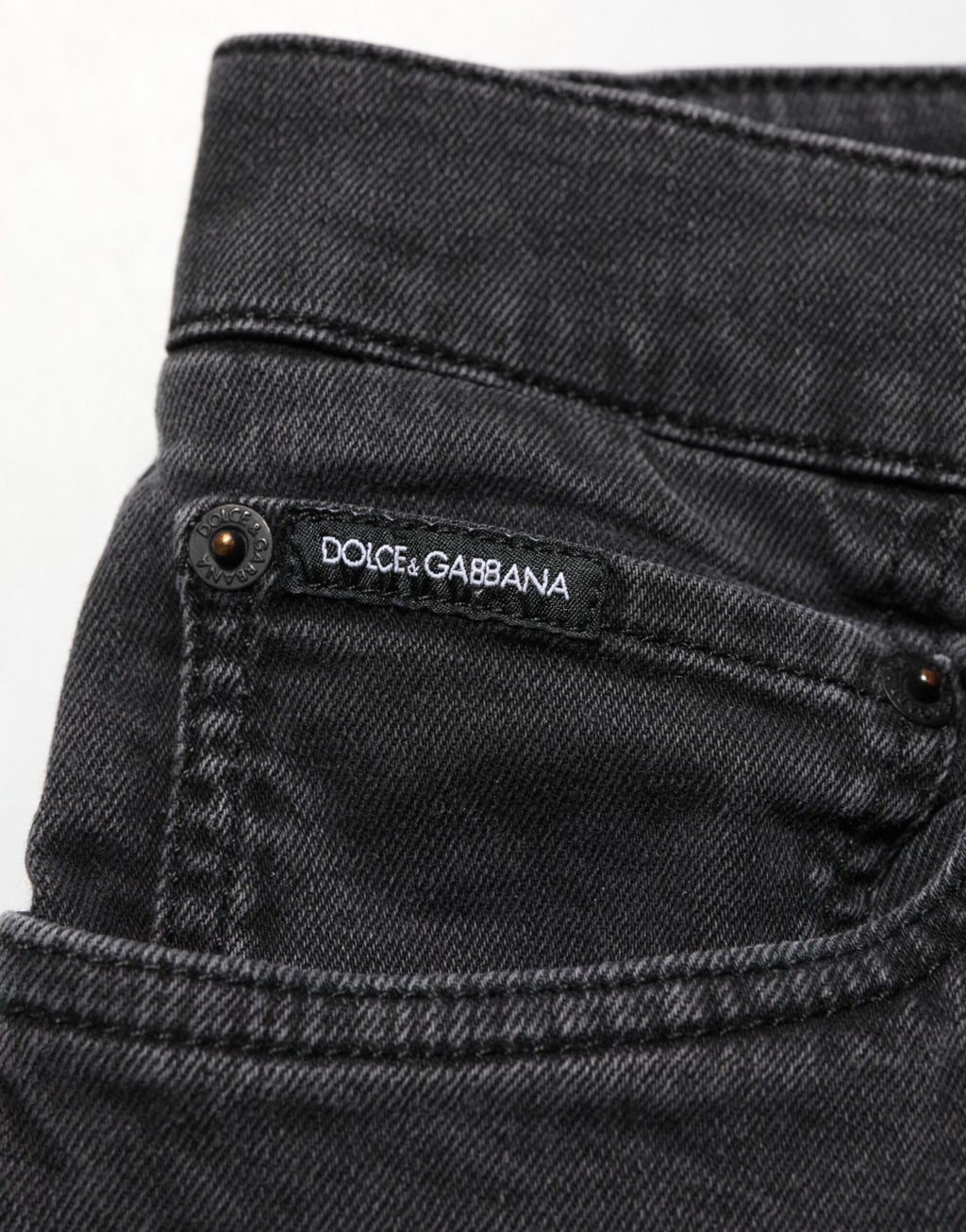Dolce & Gabbana Dunkelgraue Stretch-Denim-Hosenjeans aus Baumwolle