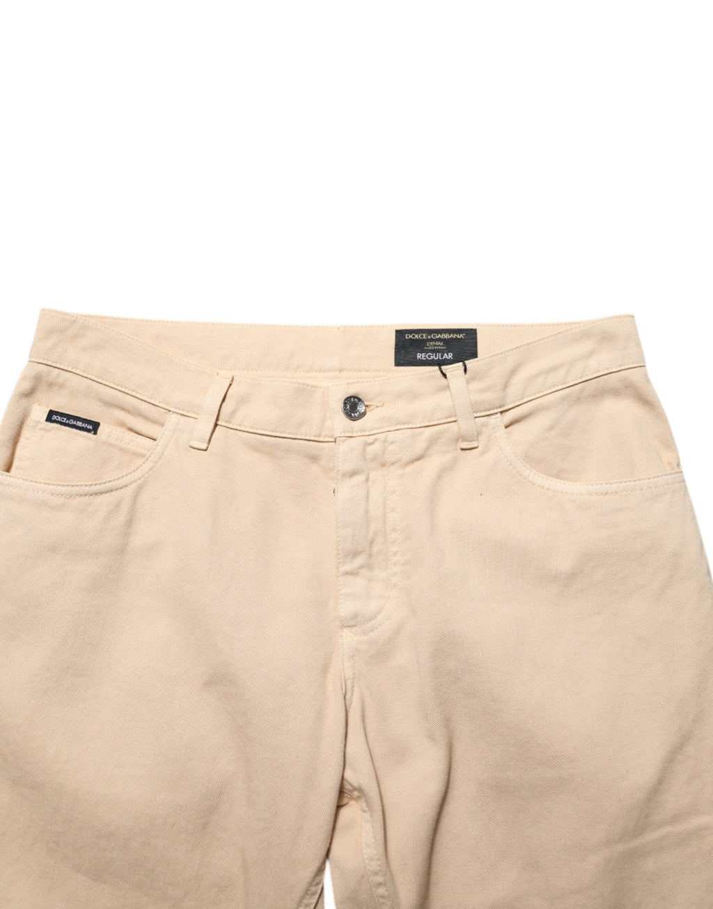 Dolce & Gabbana Beige Baumwolle Skinny Regular Herren Denim Jeans