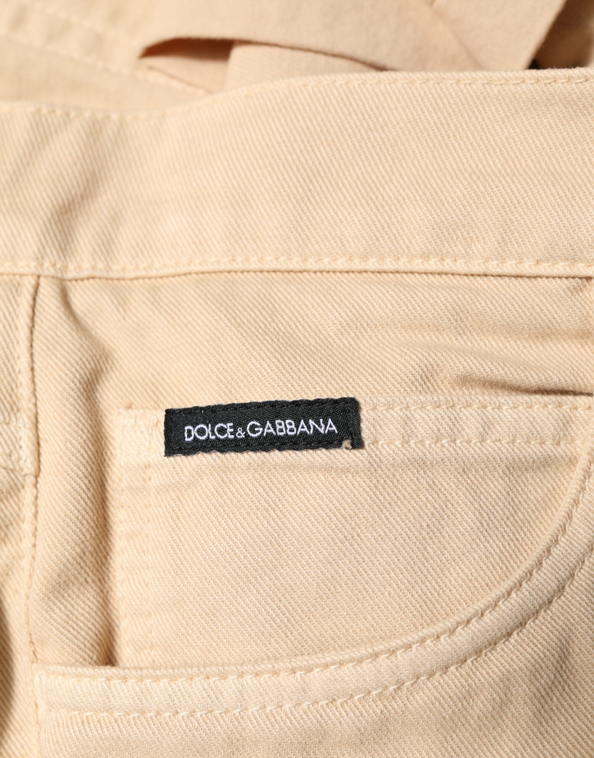 Dolce & Gabbana Beige Baumwolle Skinny Regular Herren Denim Jeans