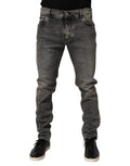 Dolce & Gabbana Gray Cotton Stretch Slim Fit Men Denim Jeans