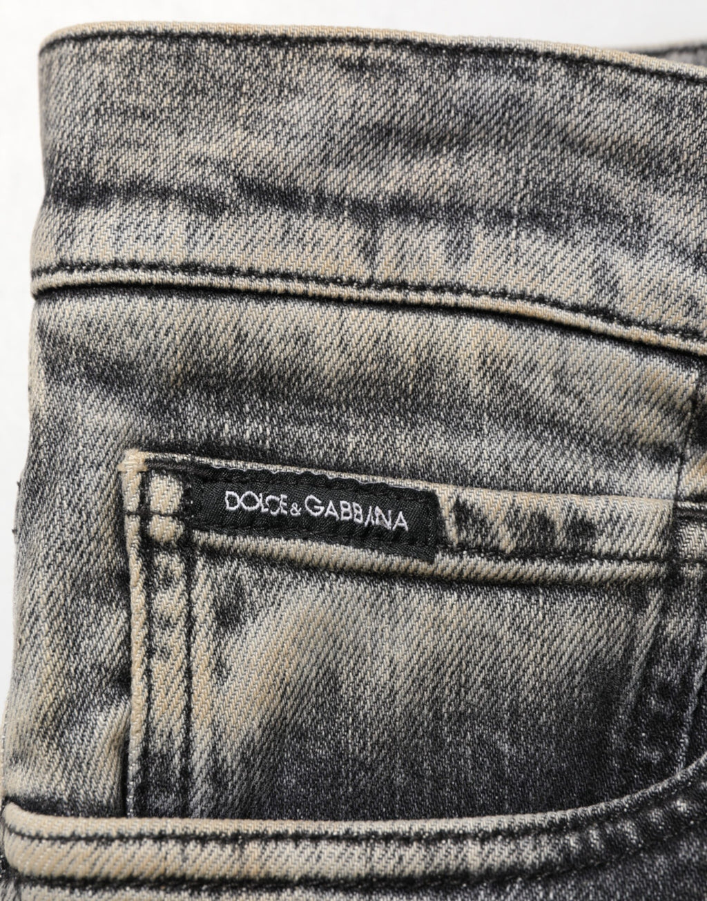Dolce & Gabbana Graue Baumwolle Stretch Slim Fit Herren Denim Jeans