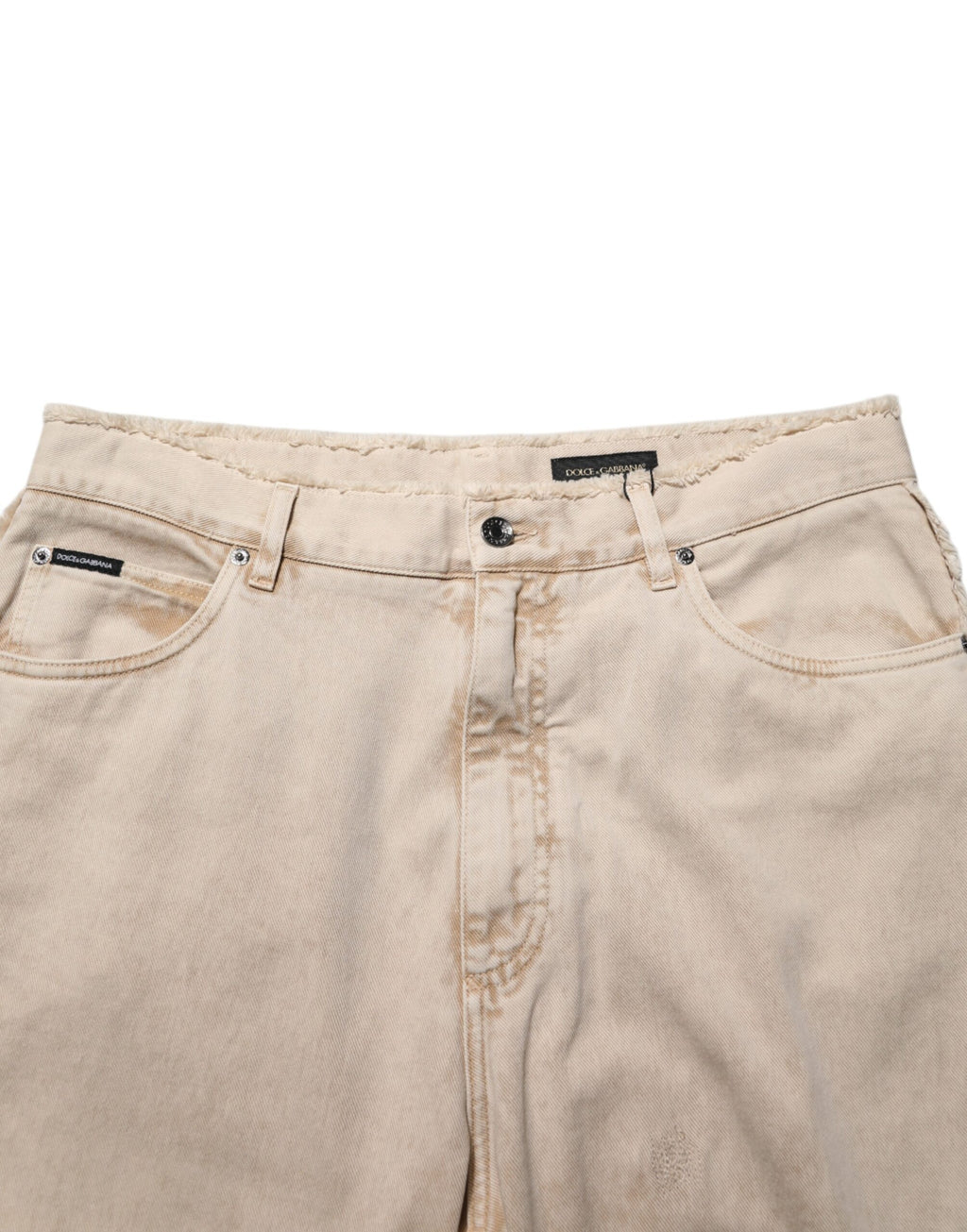 Dolce & Gabbana Beige Baumwolle Straight Denim Hosenjeans