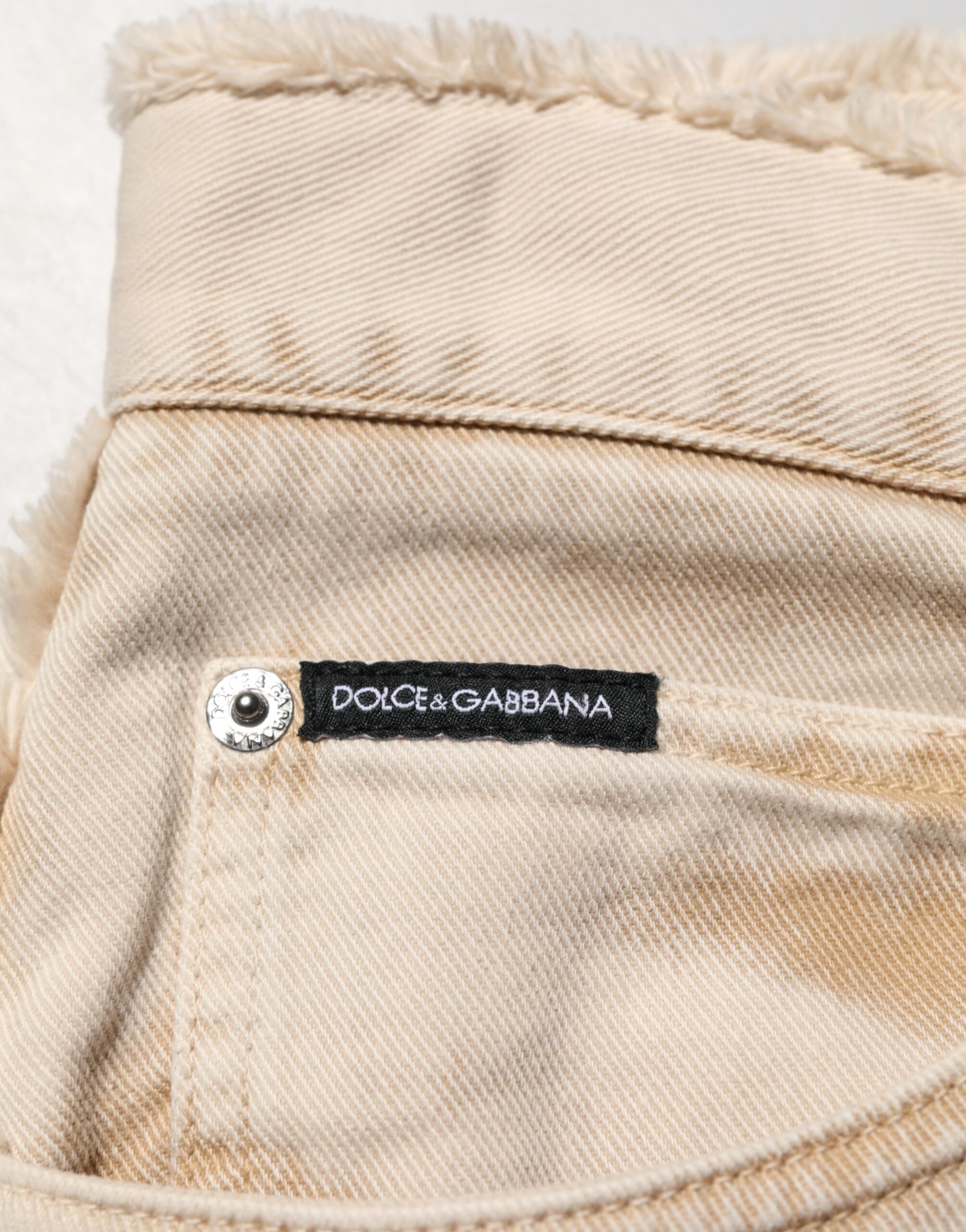 Dolce & Gabbana Beige Baumwolle Straight Denim Hosenjeans