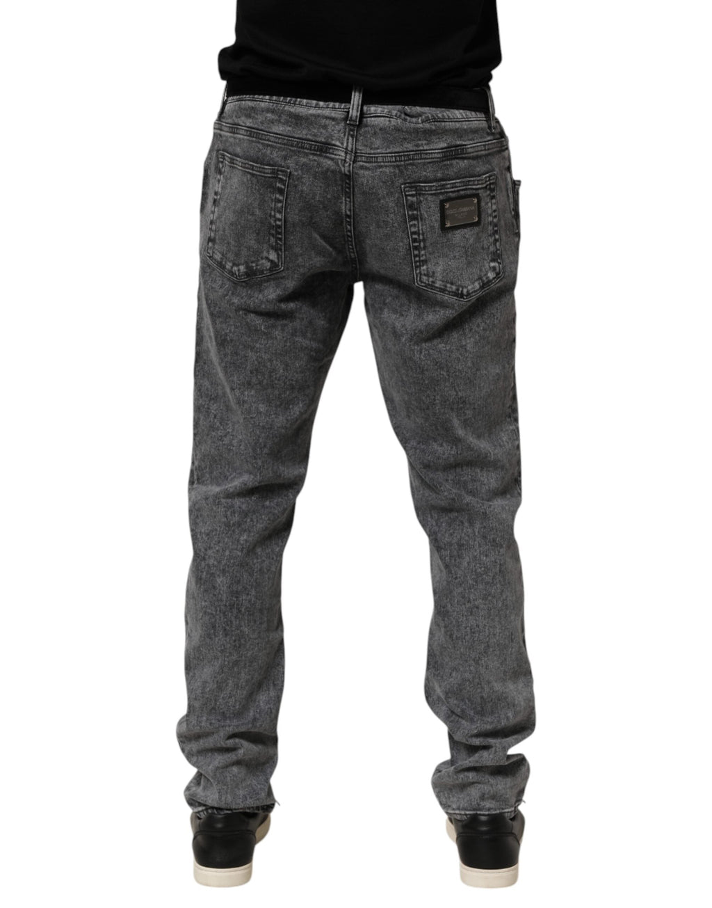 Dolce & Gabbana Graue Slim Fit Denim-Hosenjeans aus Baumwolle