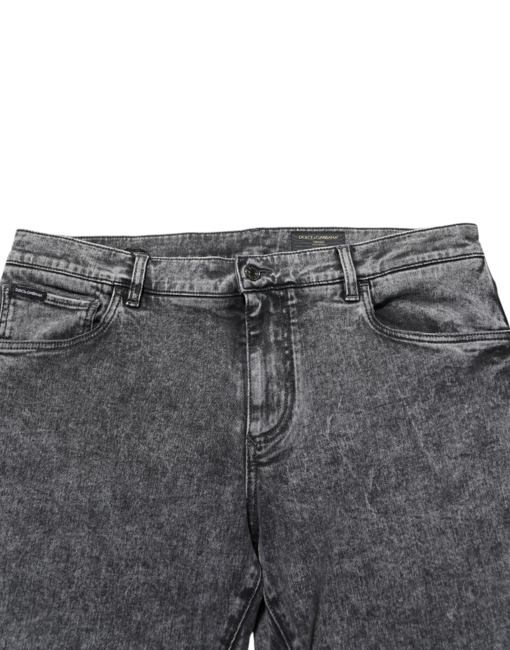 Dolce & Gabbana Graue Slim Fit Denim-Hosenjeans aus Baumwolle