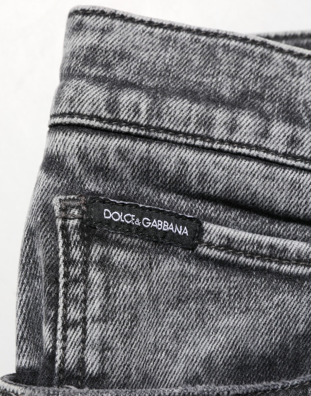 Dolce & Gabbana Graue Slim Fit Denim-Hosenjeans aus Baumwolle