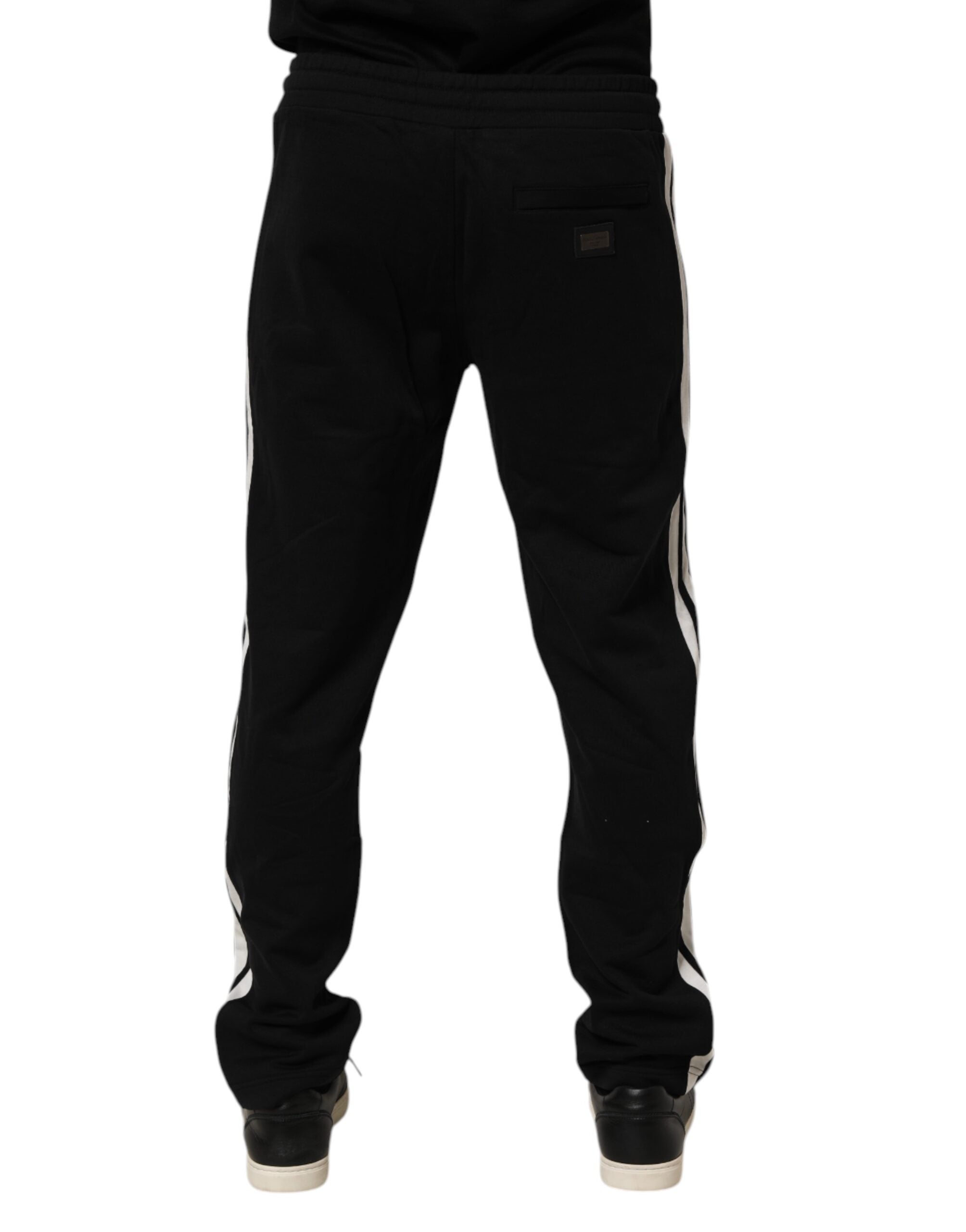 Dolce & Gabbana Schwarze Baumwoll-Jogger-Sweatpants Hosenhosen