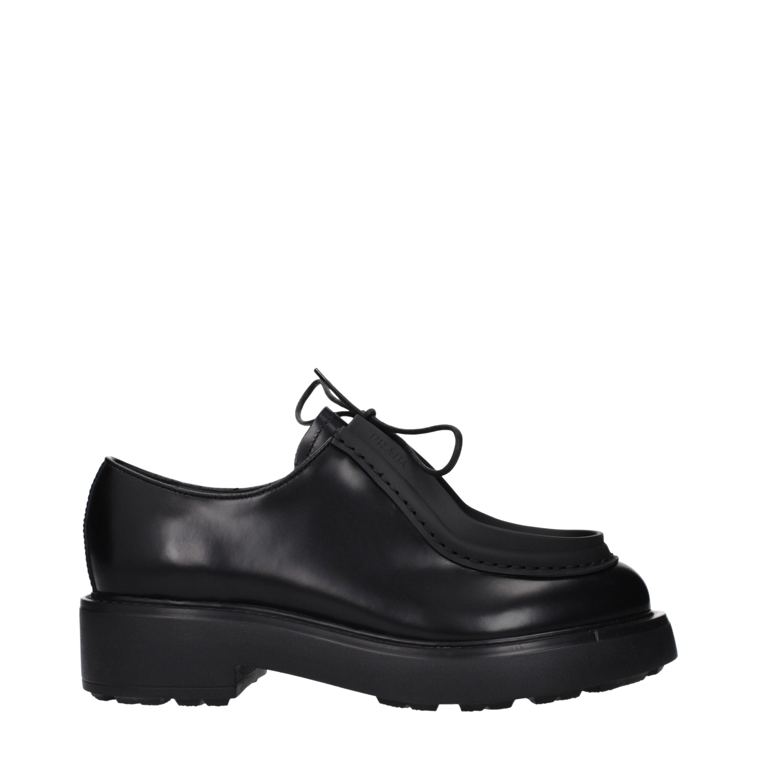 Prada Schwarze Leder Oxfords und Derbies