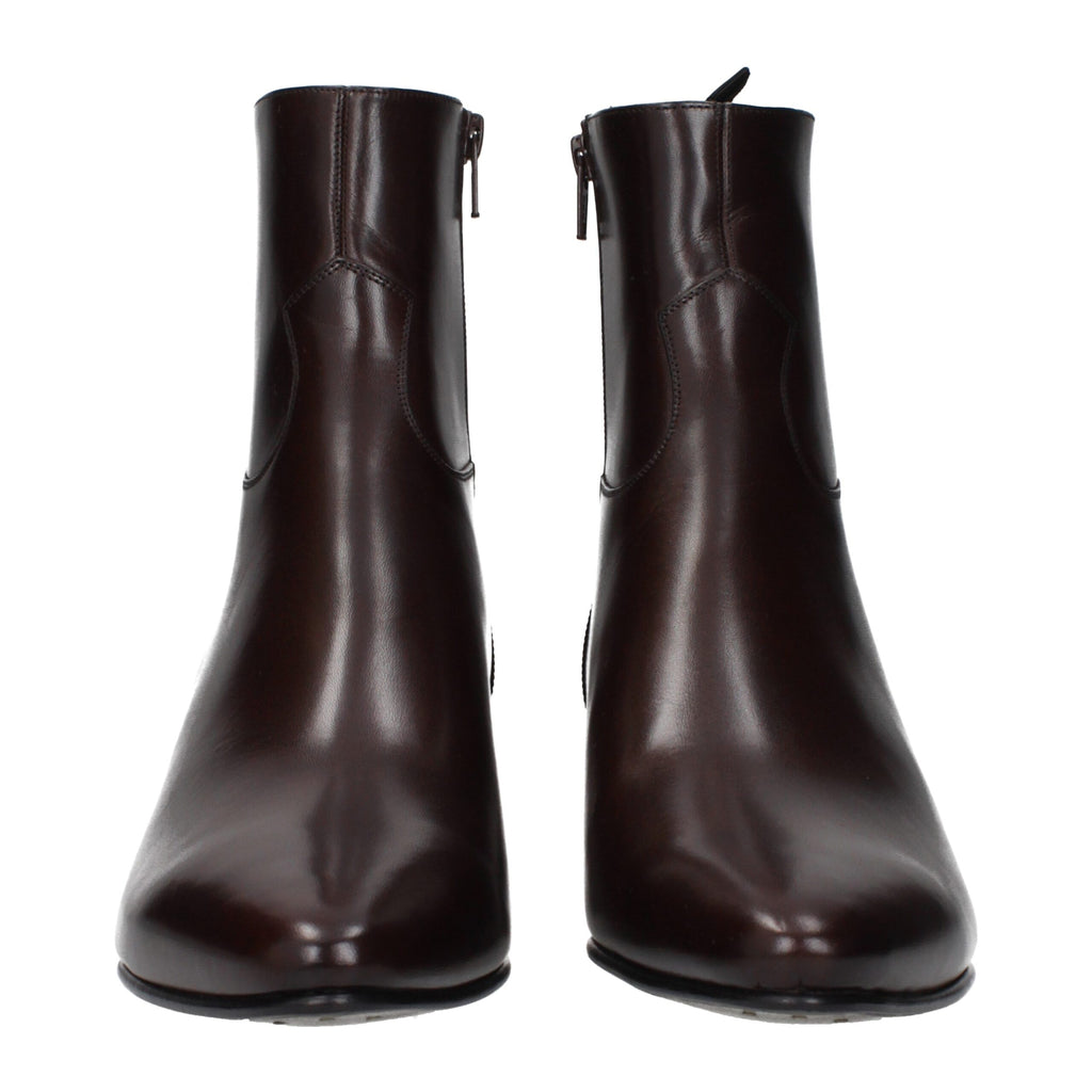 Celine Rote Lederstiefeletten