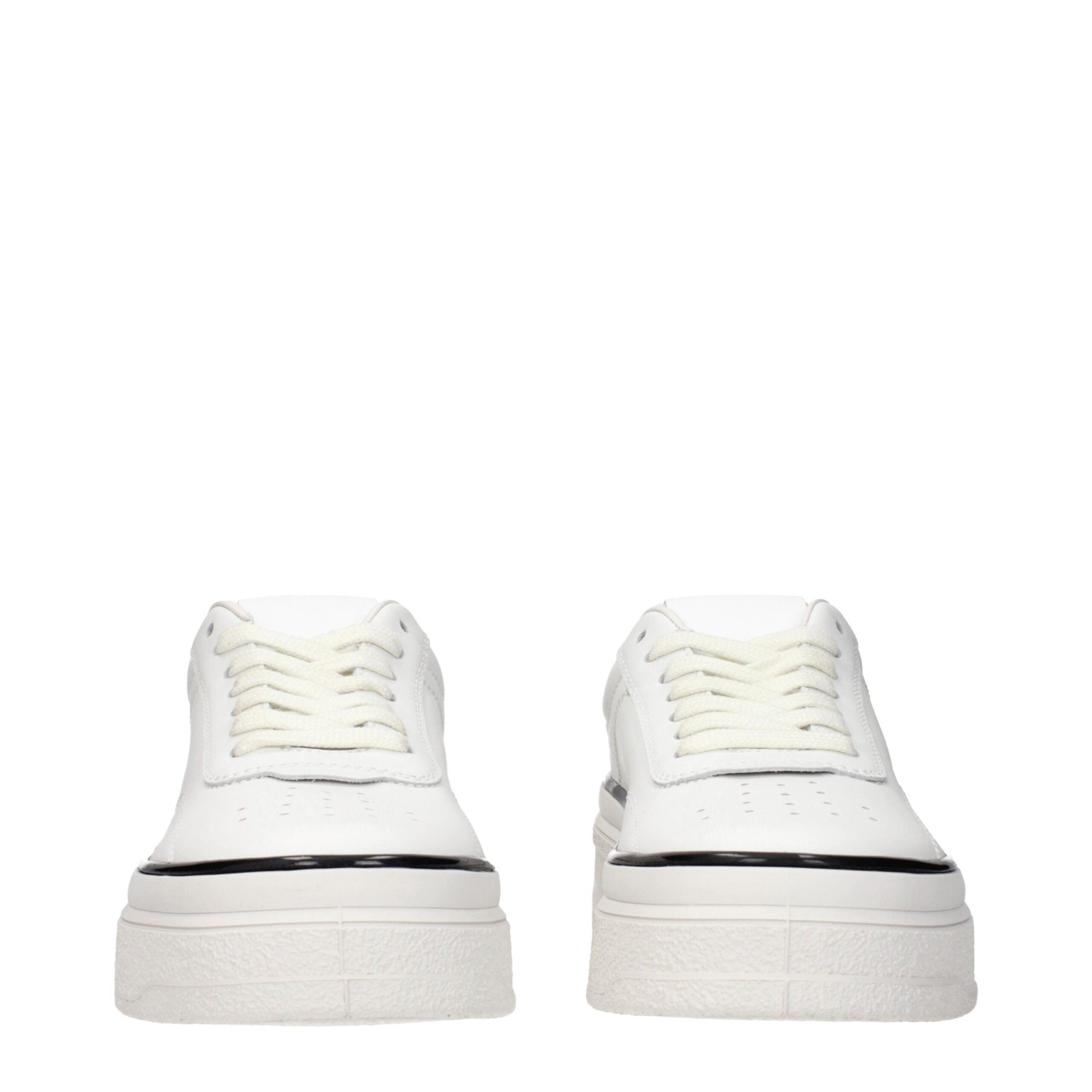 Jil Sander Weiße Leder Plateau Turnschuhe