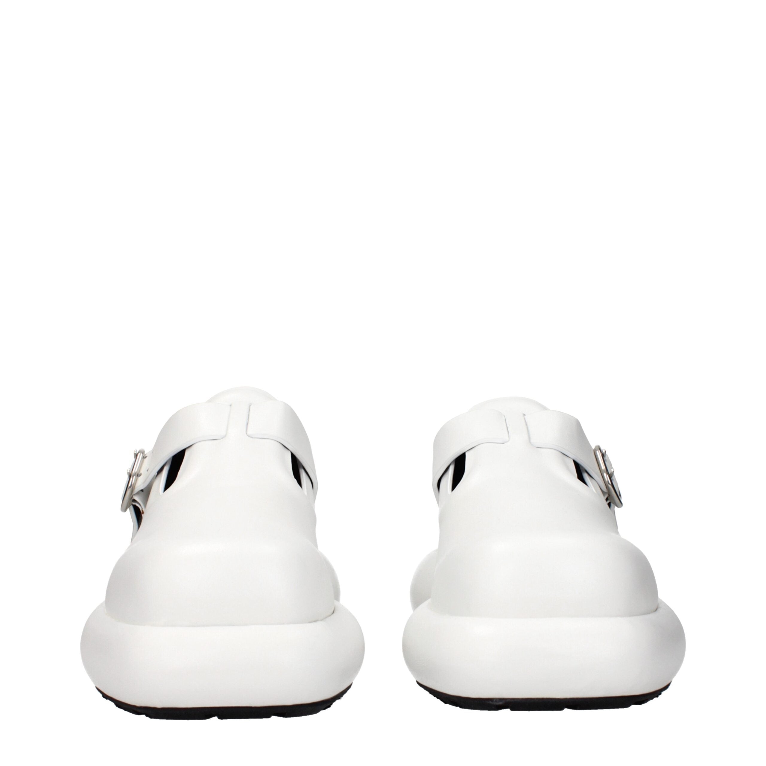 Jil Sander Weiße Leder Slipper