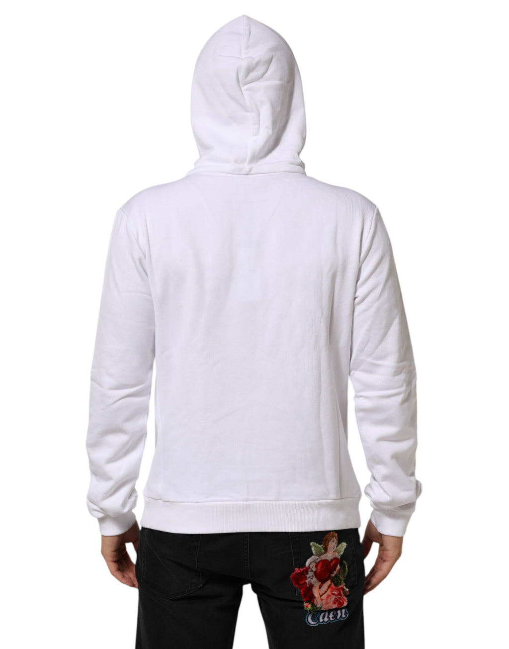 Dolce & Gabbana Weißes Sacred Heart Sweatshirt mit Kapuze Pullover