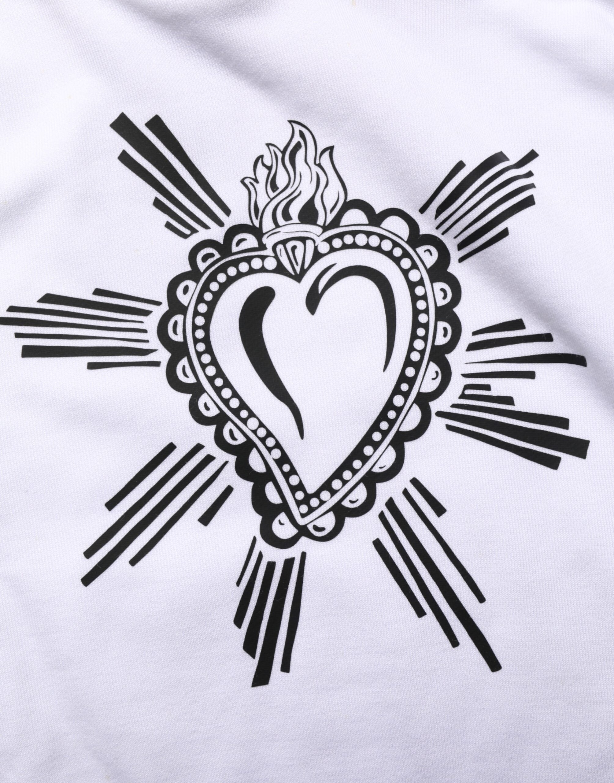 Dolce & Gabbana Weißes Sacred Heart Sweatshirt mit Kapuze Pullover